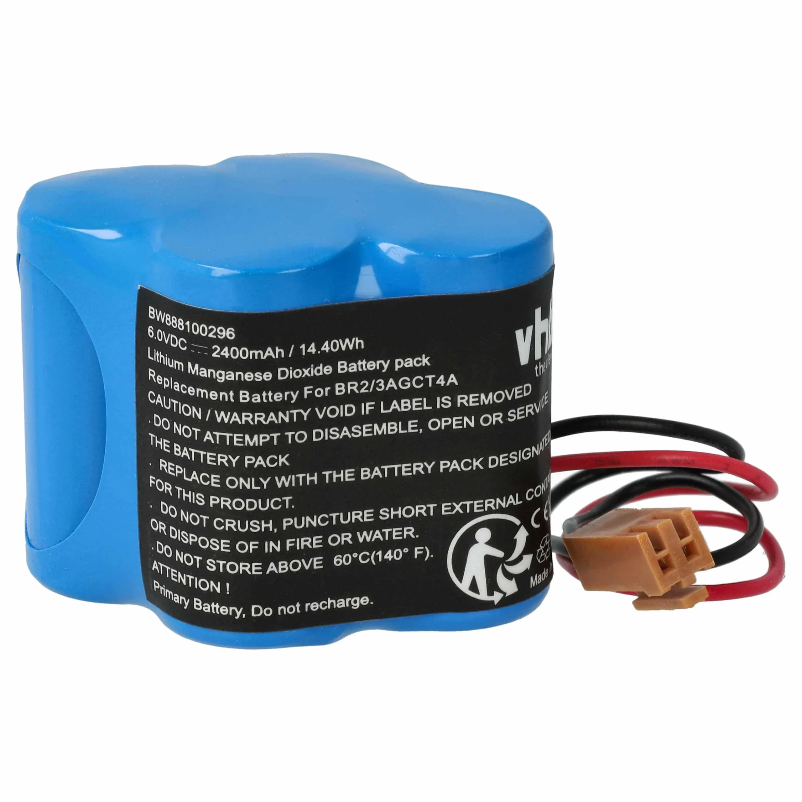 Pile remplace Dantona Matt Pack (avec connecteur marron) pour unité de contrôle - 2400mAh 6V Li-MnO2