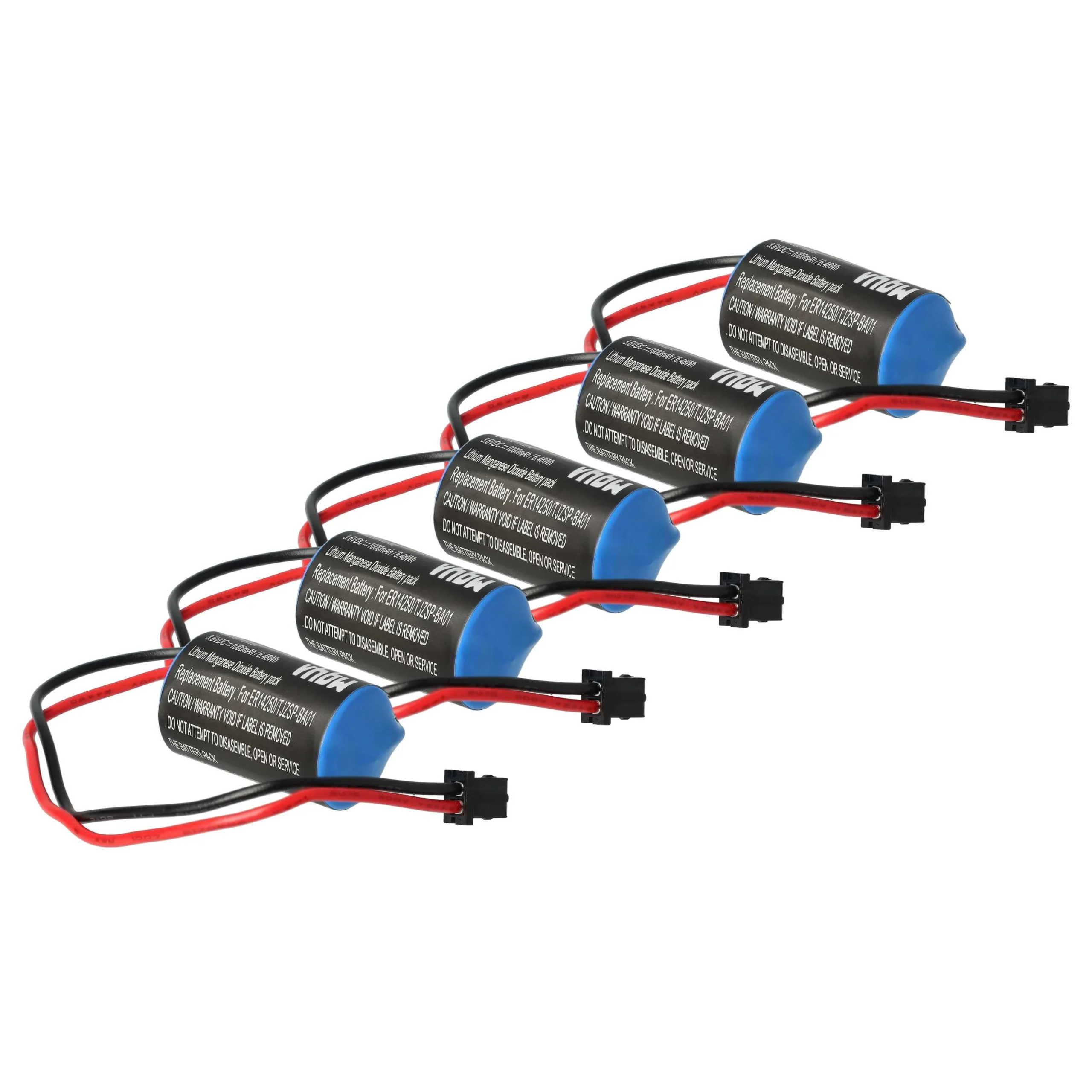 5x Piles remplace Omron R88A-BAT02W, JZSP-BA01, JZSP-BA0-1 pour servomoteur Omron - 1000mAh 3,6V Li-MnO2