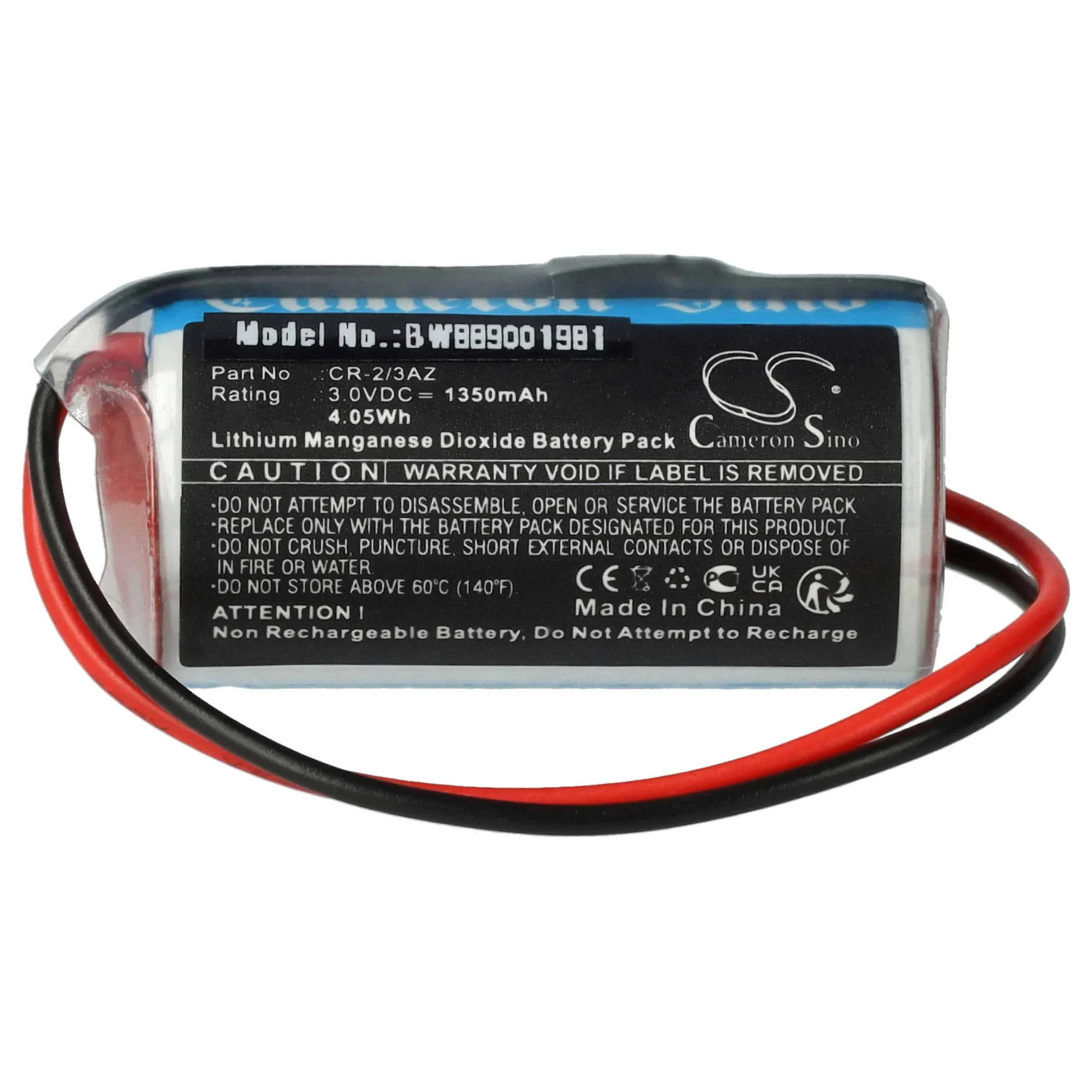 Pile remplace Verisure CR-2/3AZ pour centrale d'alarme ENiQ - 1350mAh 3V Li-MnO2