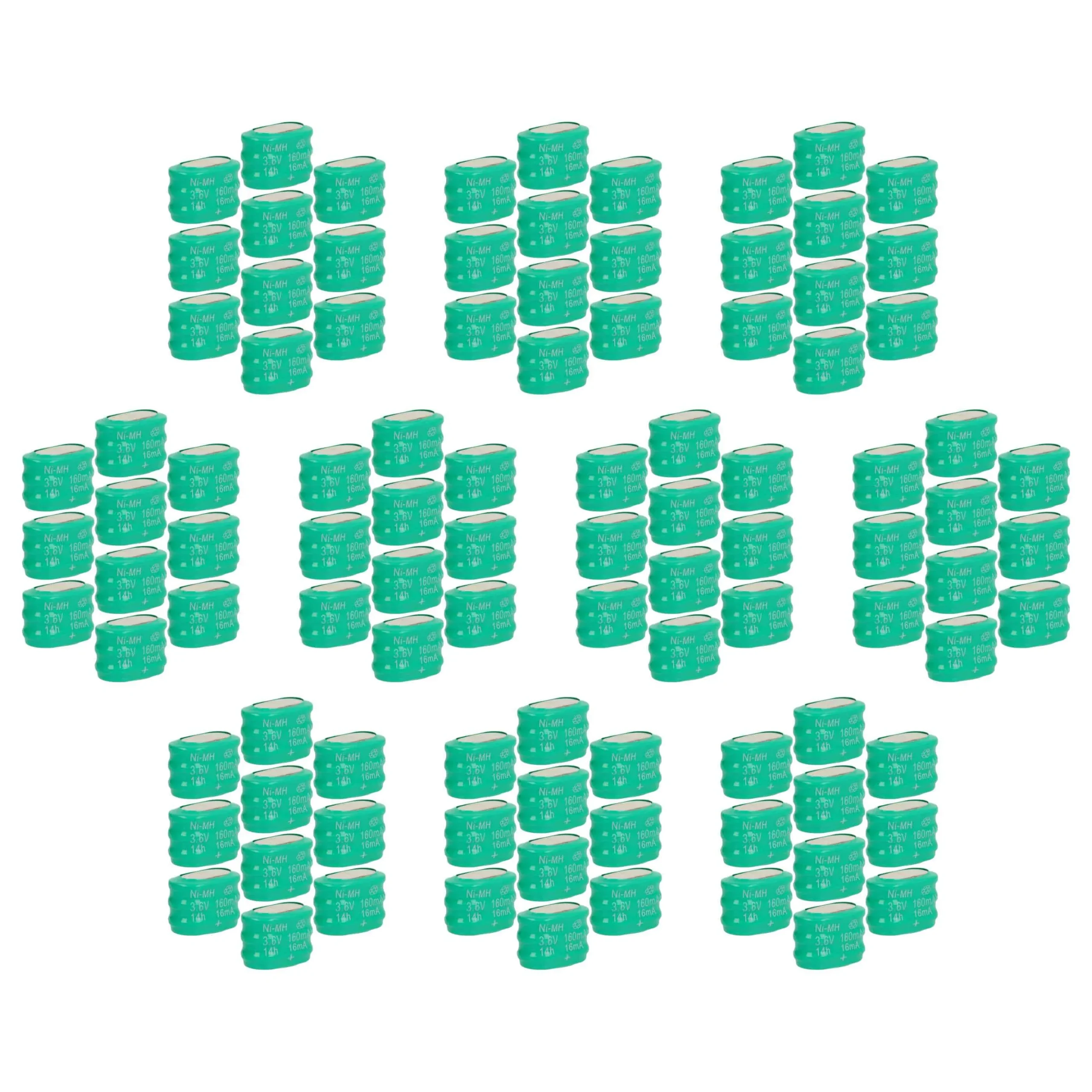 100x Piles bouton de type 3/V150H pour le modélisme et autres - 150mAh 3,6V NiMH