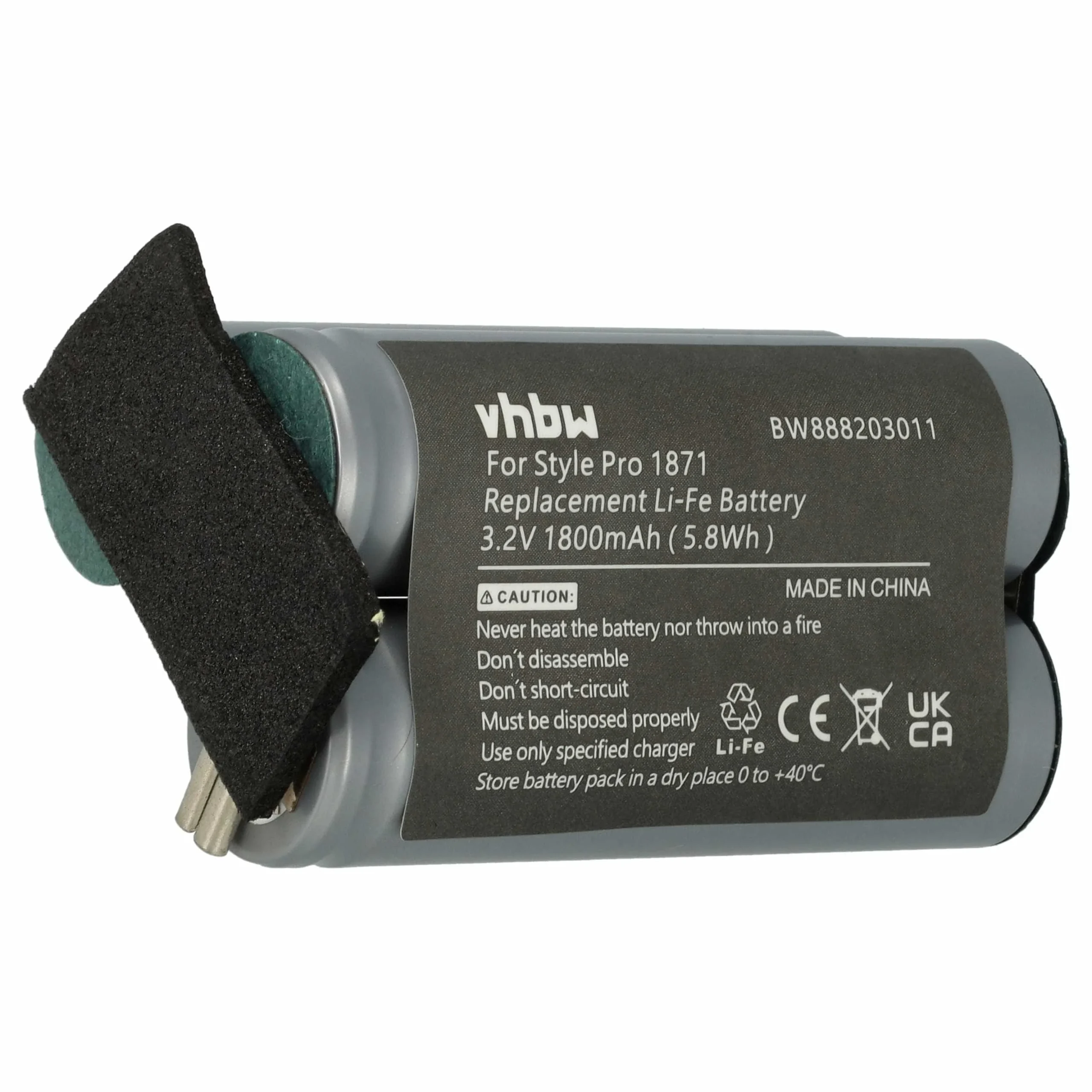 Batterie remplace Moser 1871-0071 tondeuse à cheveux - 1800mAh 3,2V LiFePO4