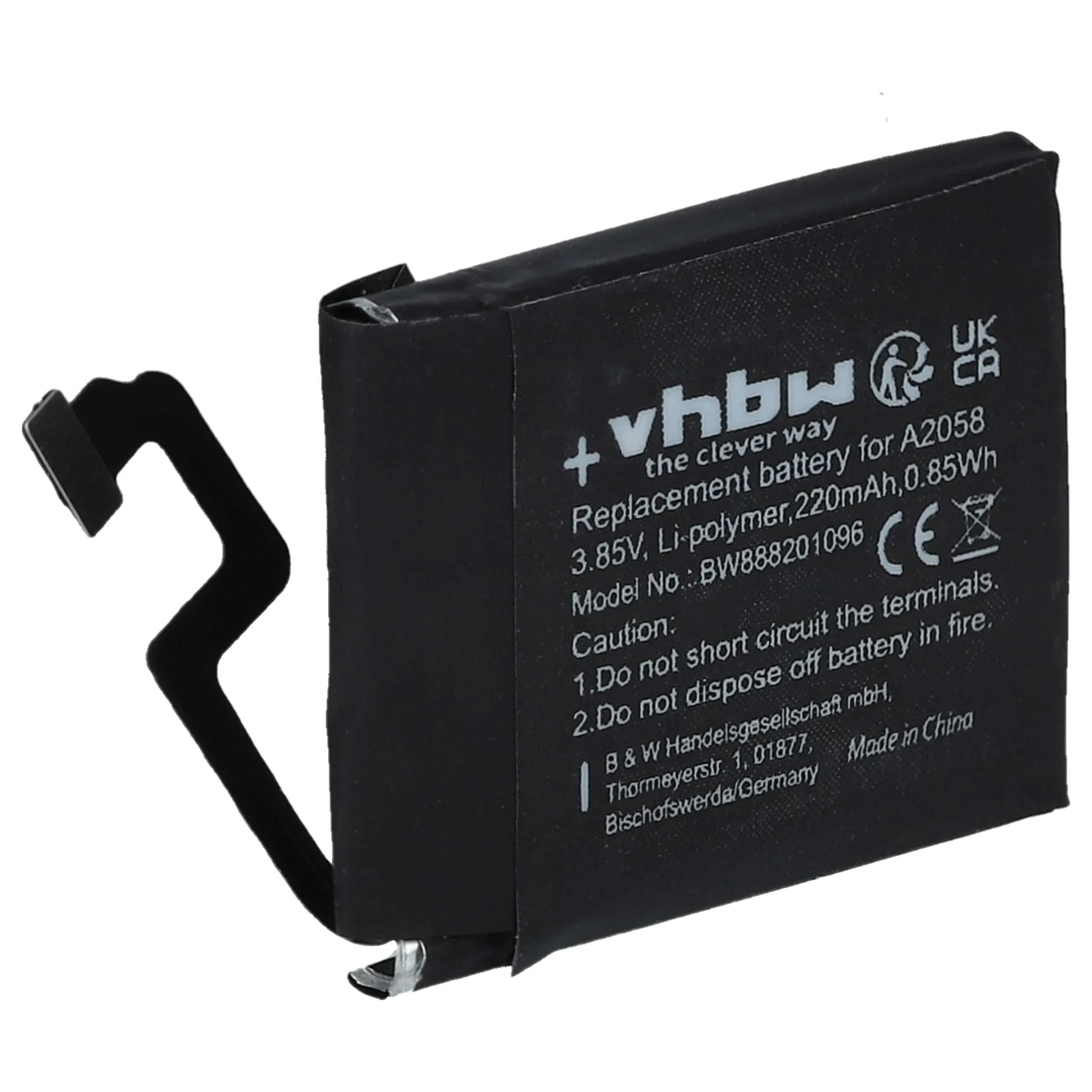 Batterie remplace Apple A2058 montre connectée - 220mAh 3,85V Li-polymère