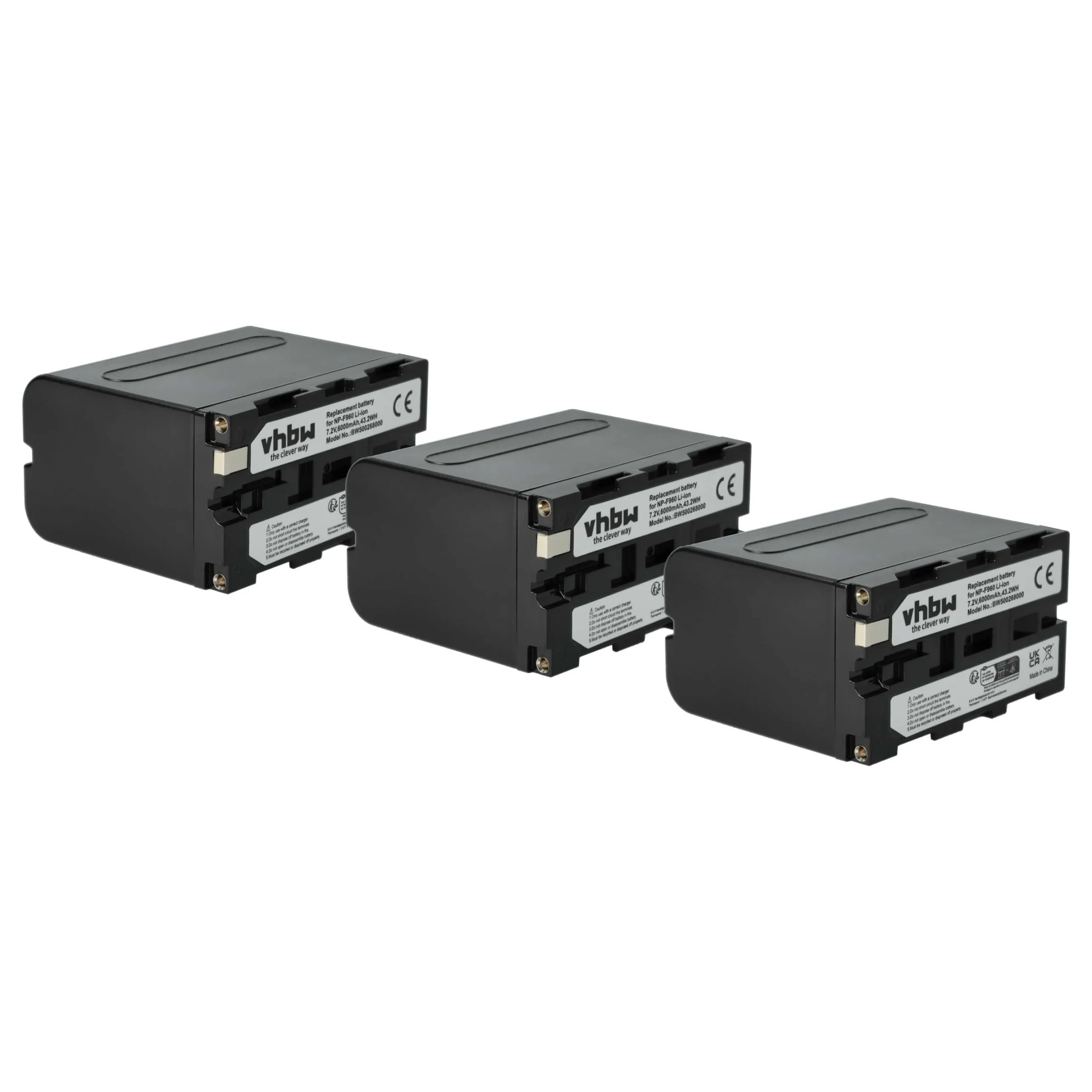 3x Batteries remplace Sony NP-F930, NP-F950, NP-F950/B, NP-F930/B pour caméscope Grundig- 6000mAh 7,2V Li-ion