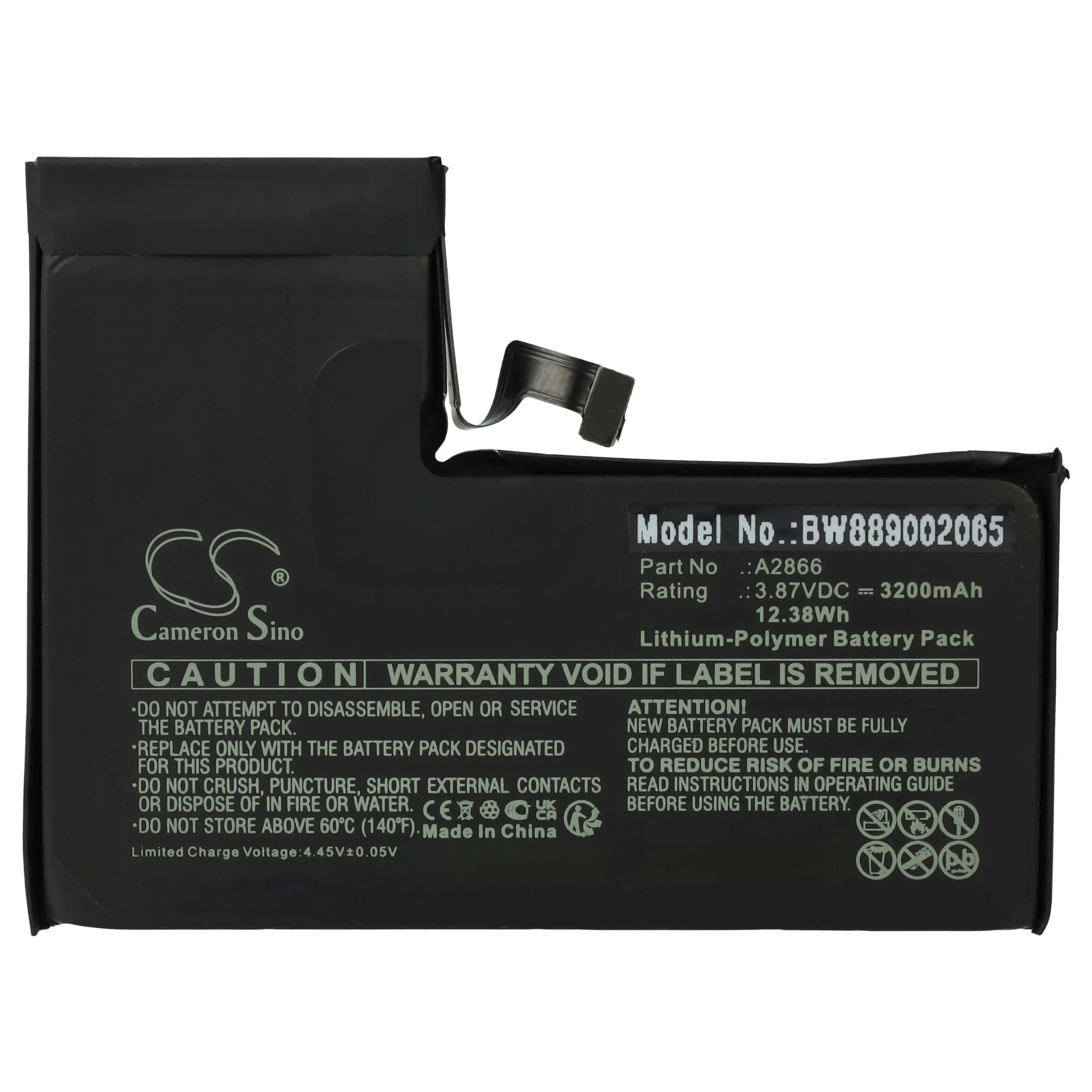 Batterie remplace Apple A2866 téléphone portable Apple - 3200mAh 3,87V Li-polymère