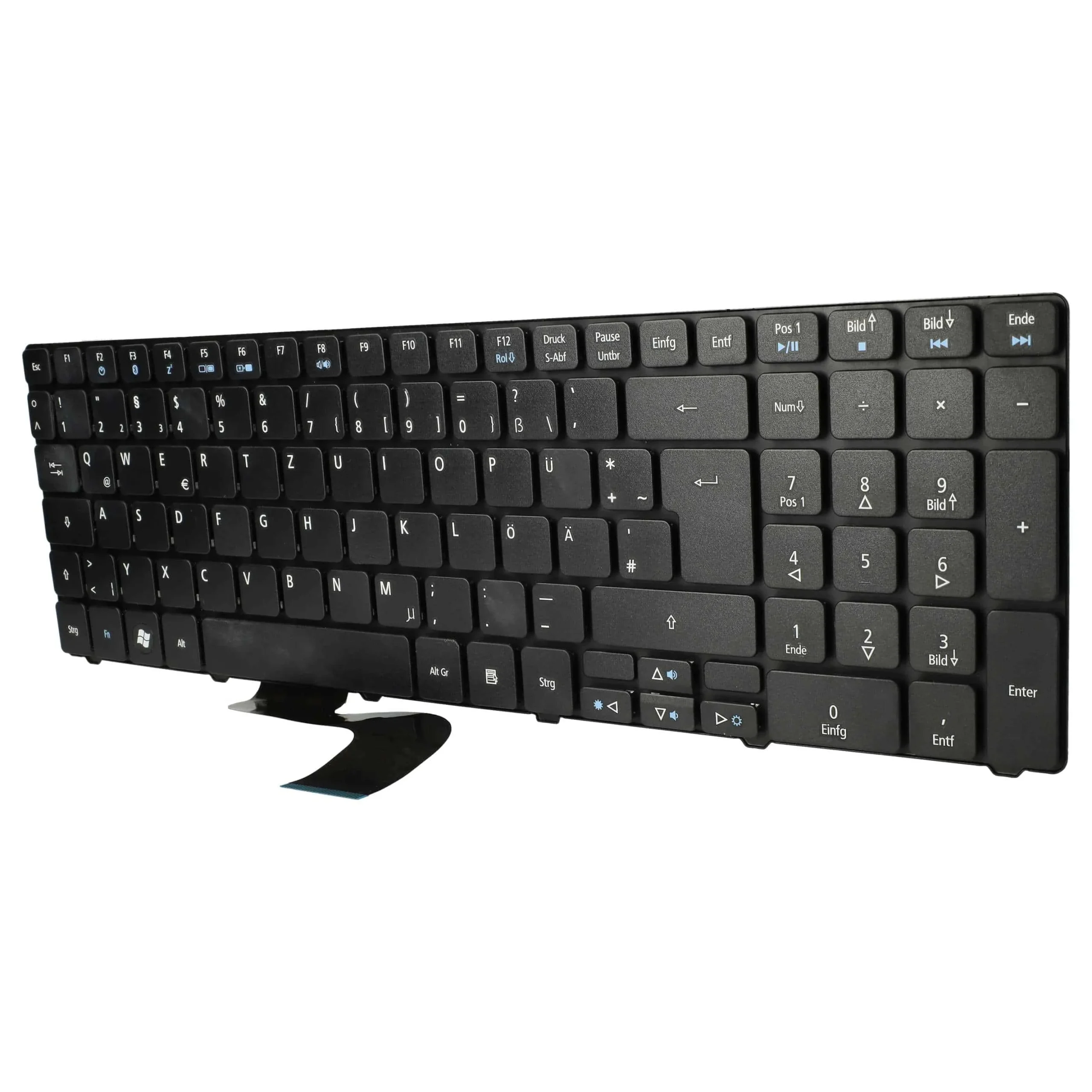 Clavier QWERTZ remplace Acer 491274-B31, 490267-B31 pour ordinateur portable Acer - Touches et pavé numérique
