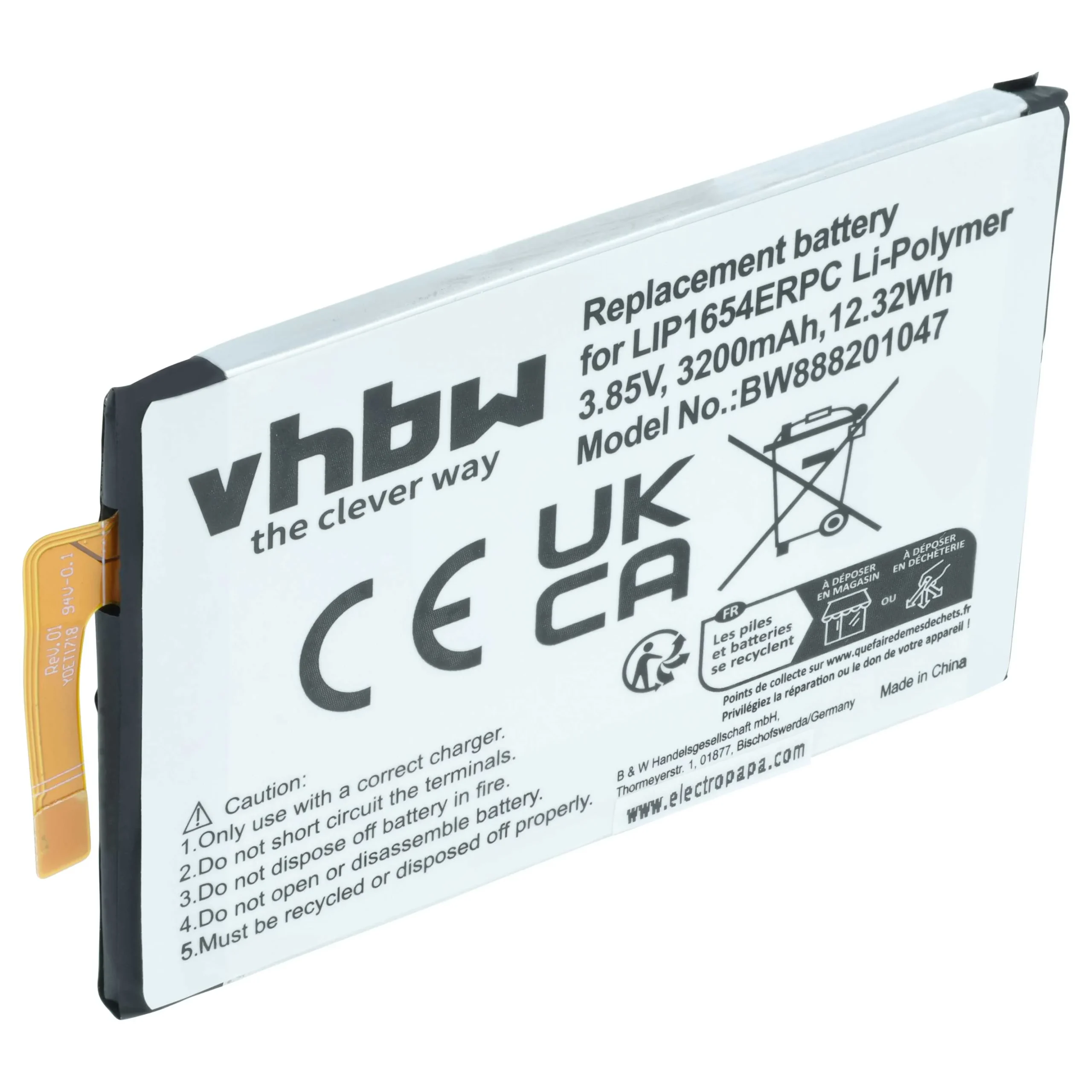 Batterie remplace Sony LIP1654ERPC, 1309-2682, SNYSK84 téléphone portable Sony - 3200mAh 3,85V Li-polymère