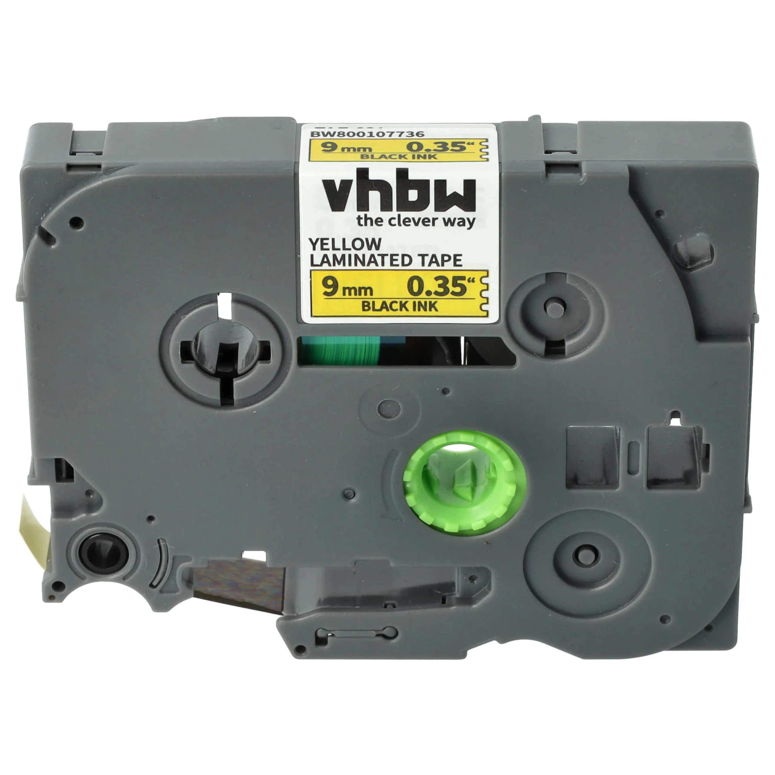 Cassette à ruban remplace Brother TZE-621 - 9mm lettrage Noir ruban Jaune, plastique