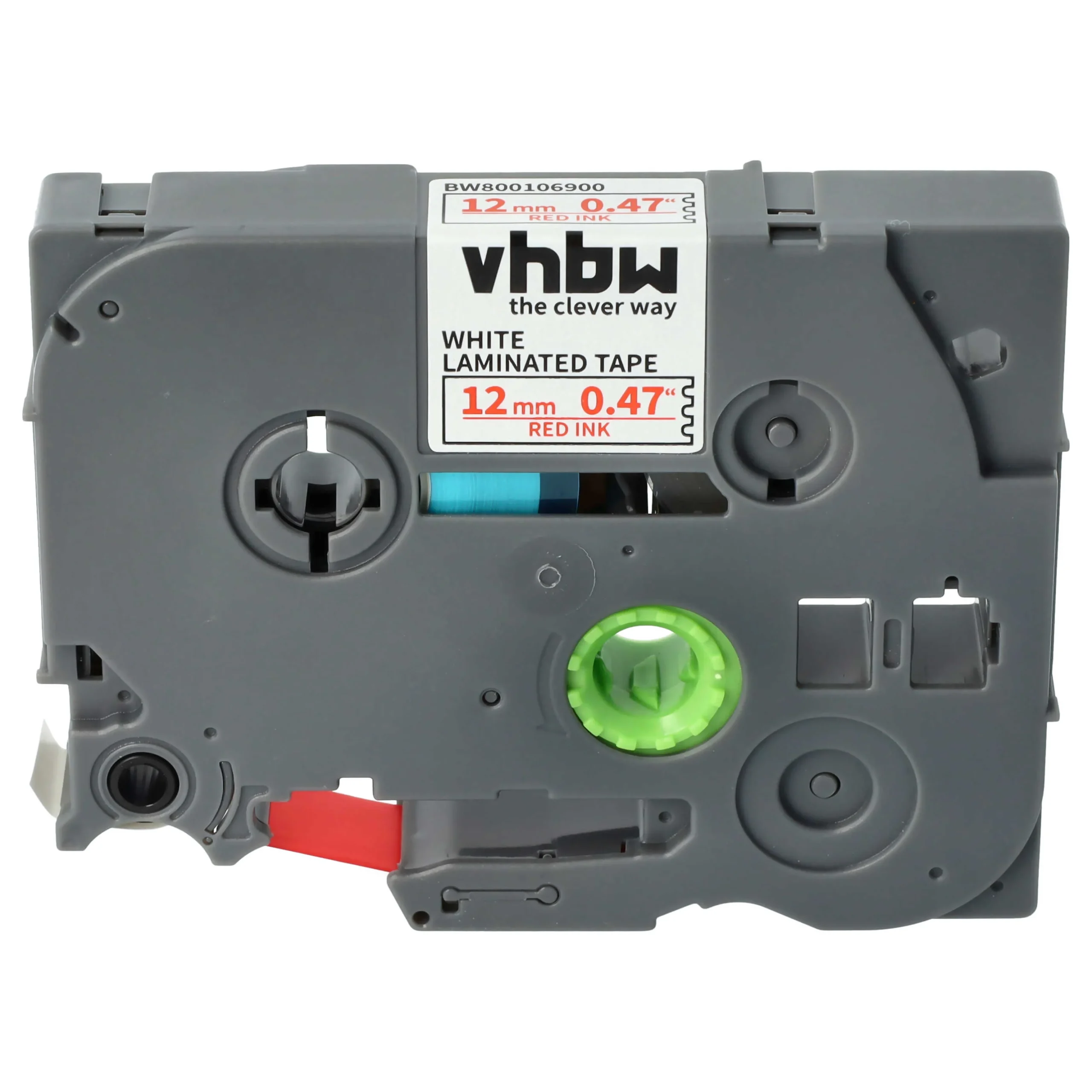 Cassette à ruban remplace Brother TZ-232, TZE-232 - 12mm lettrage Rouge ruban Blanc, plastique