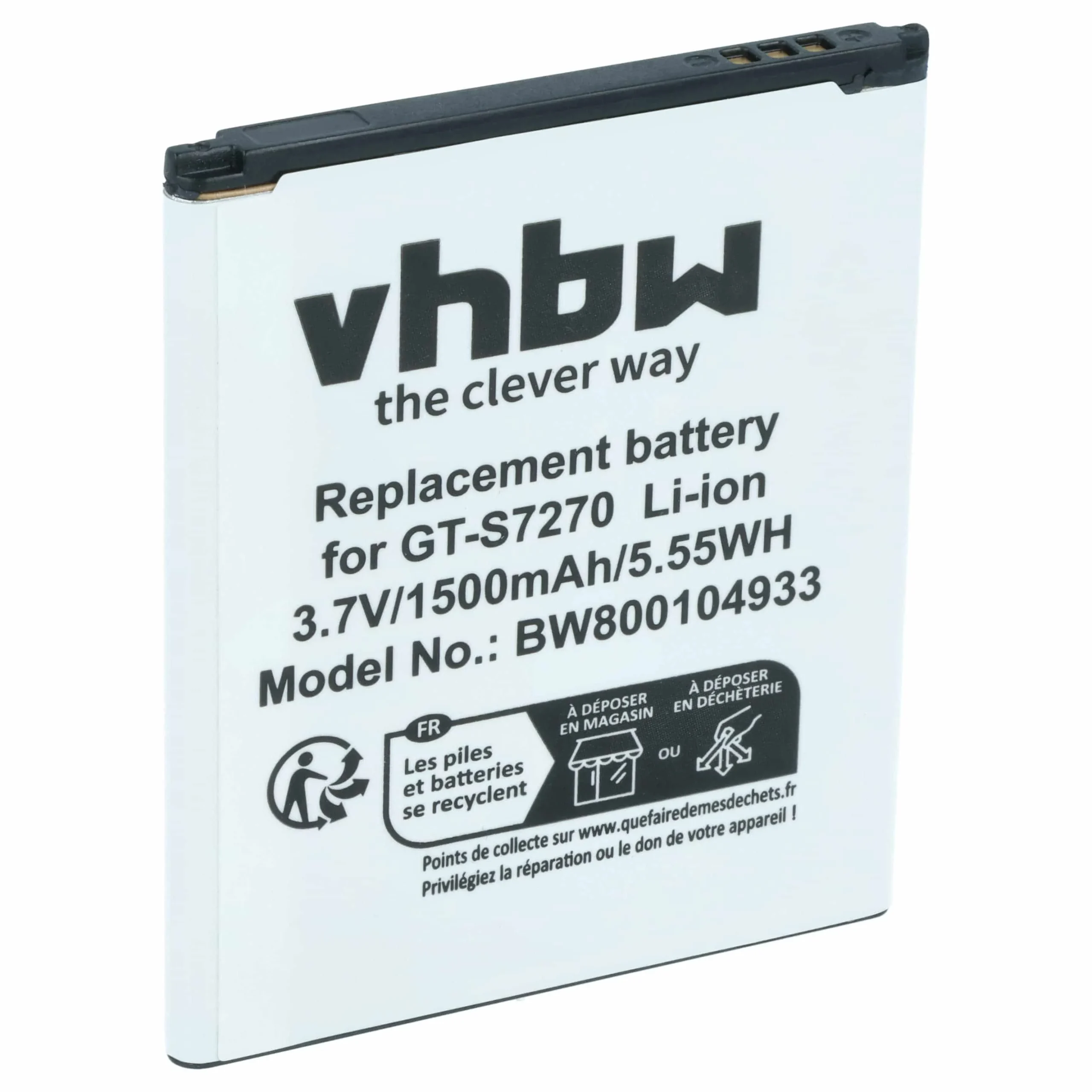 Batterie remplace Samsung B100, EB-B100AE, B100AE téléphone portable Samsung - 1500mAh 3,7V Li-ion