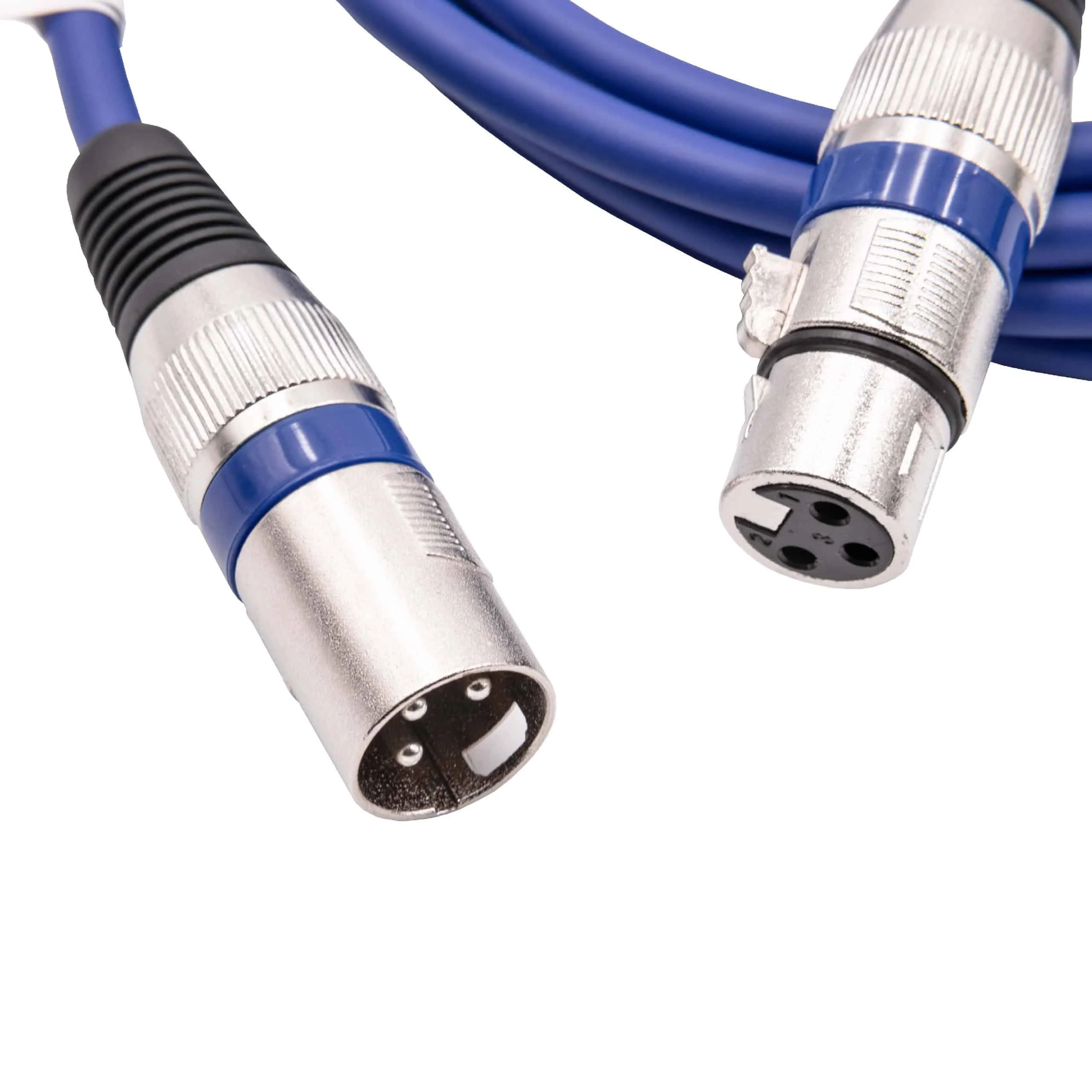 Câble DMX pour projecteur, équipement d'éclairage - prise XLR vers fiche XLR, 3 broches, 200 cm, bleu