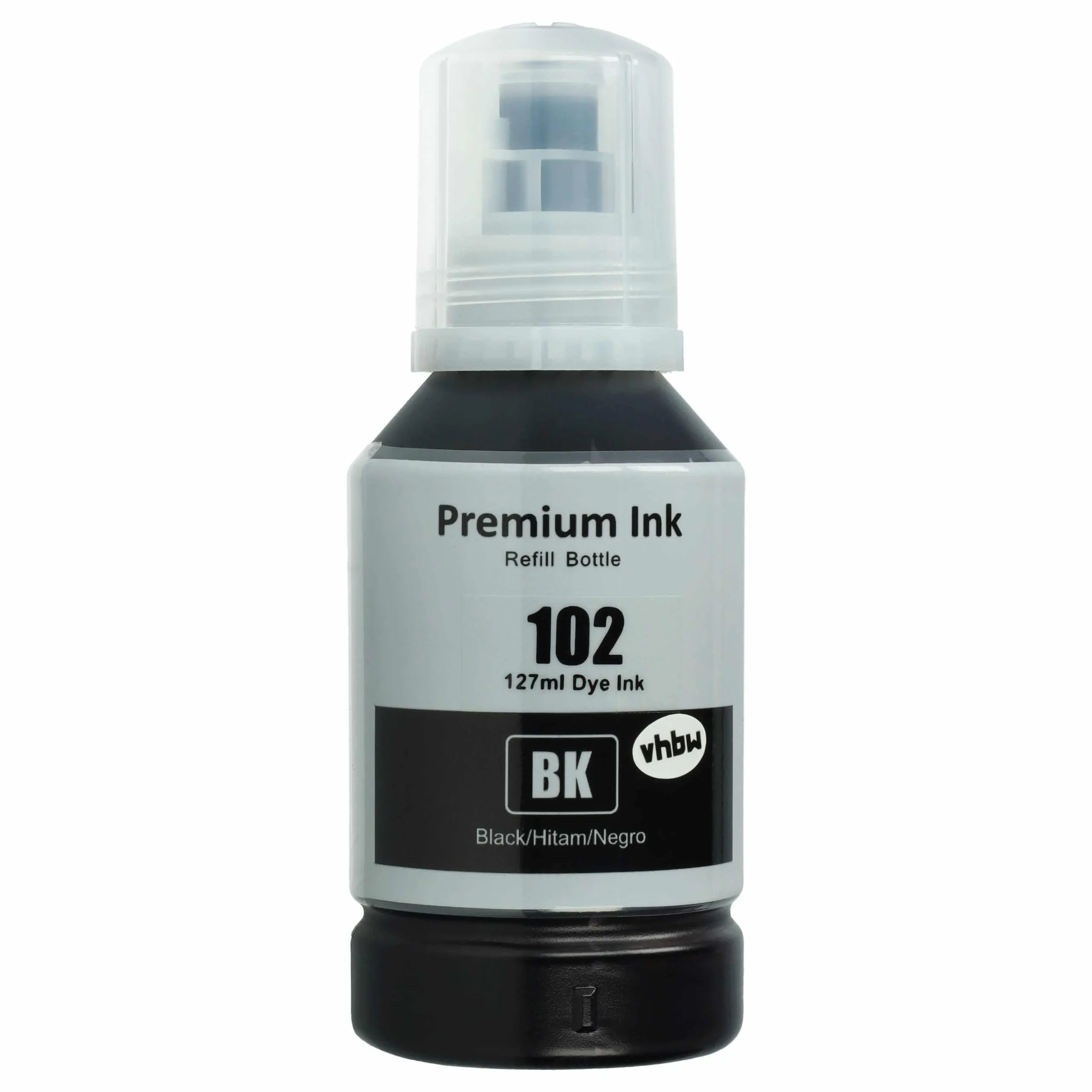 Encre rechargable noir remplace Epson C13T03R140, 102 black pour imprimante dye Epson, 127ml - Accessoires pour imprimante