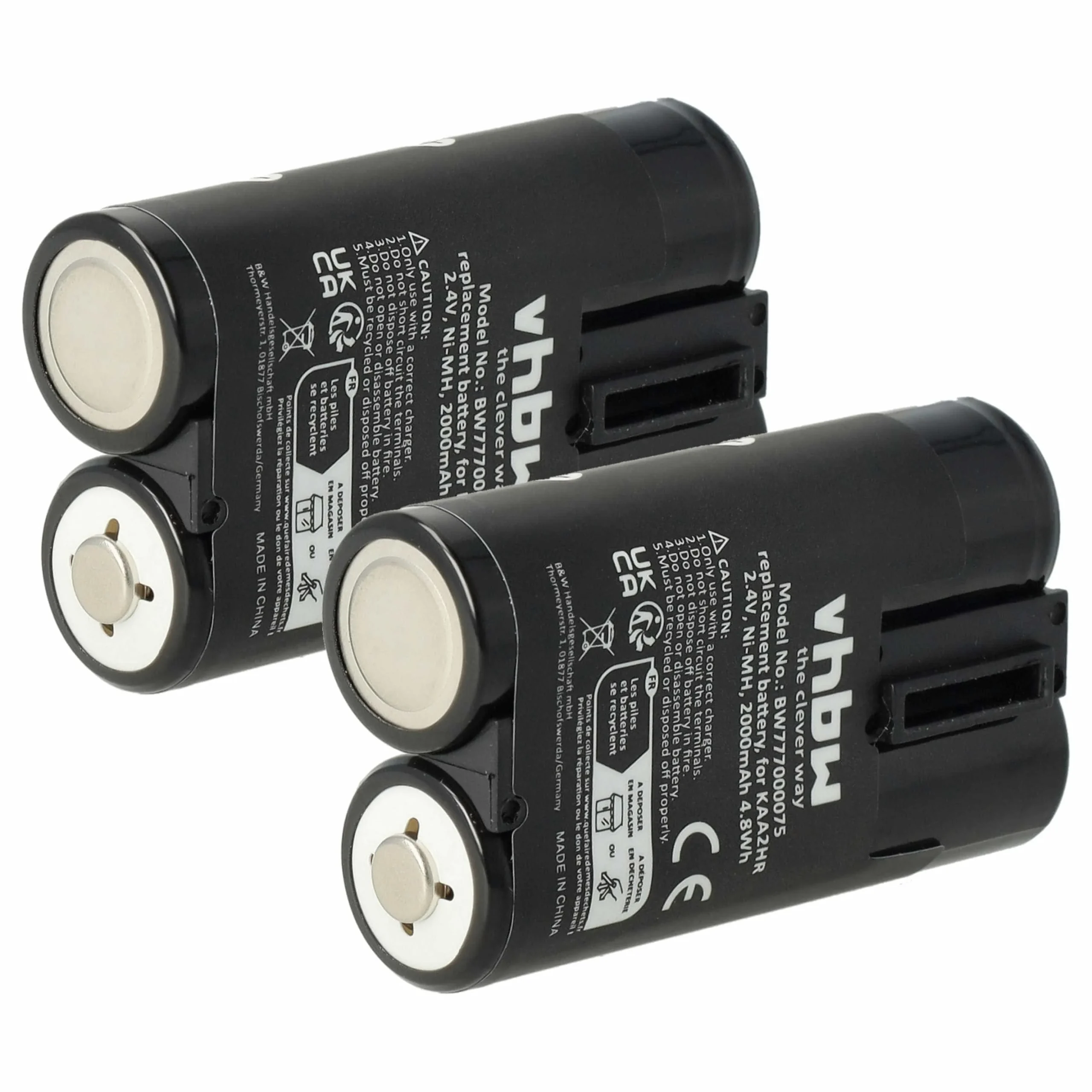 2x Batteries remplace Kodak KAA2HR pour appareil photo Kodak- 2000mAh 2,4V NiMH