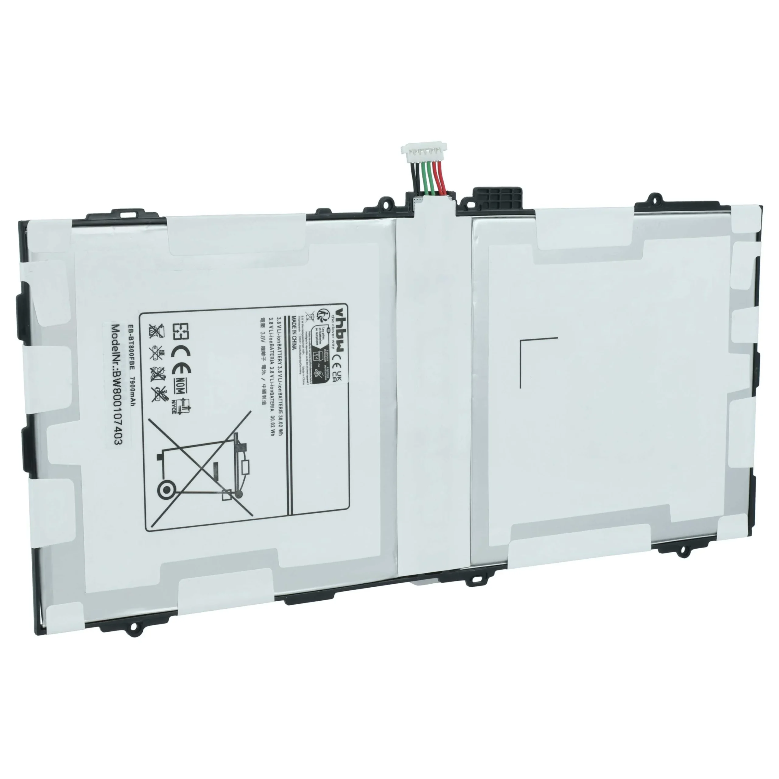 Batterie remplace Samsung EB-BT800FBC, EB-BT800FBE tablette - 7900mAh 3,8V Li-polymère