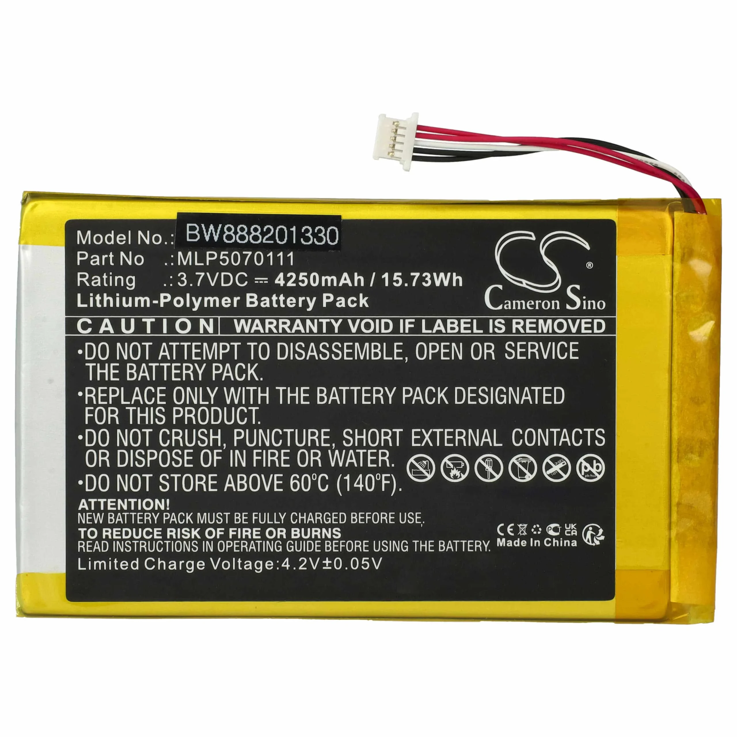 Batterie remplace Autel MLP5070111 outil de diagnostique - 4250mAh 3,7V Li-polymère