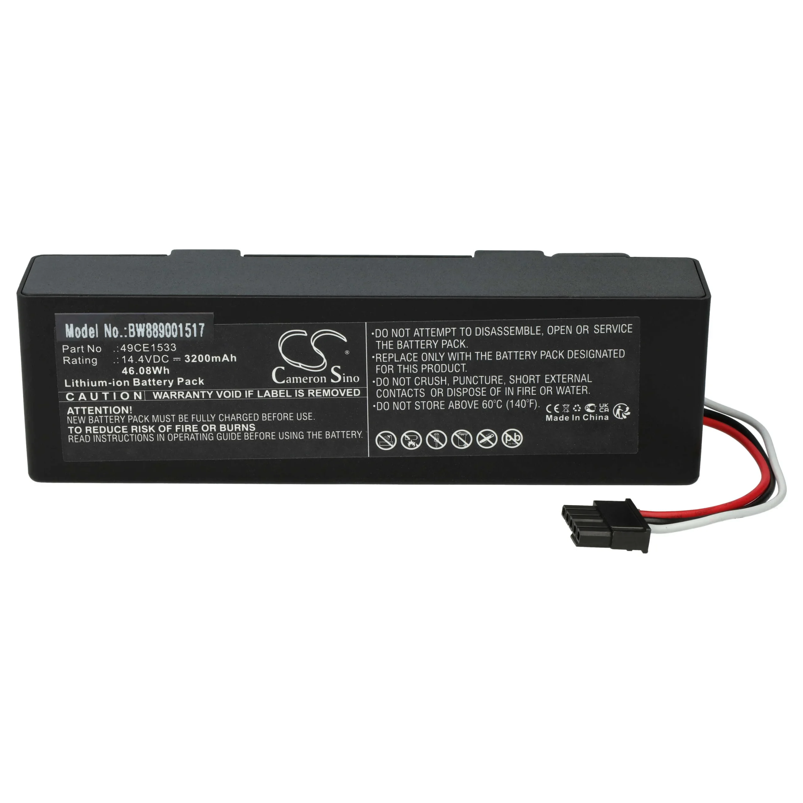 Batterie remplace Cecotec 49CE1533 pour robot aspirateur Cecotec - 3200mAh 14,4V Li-ion