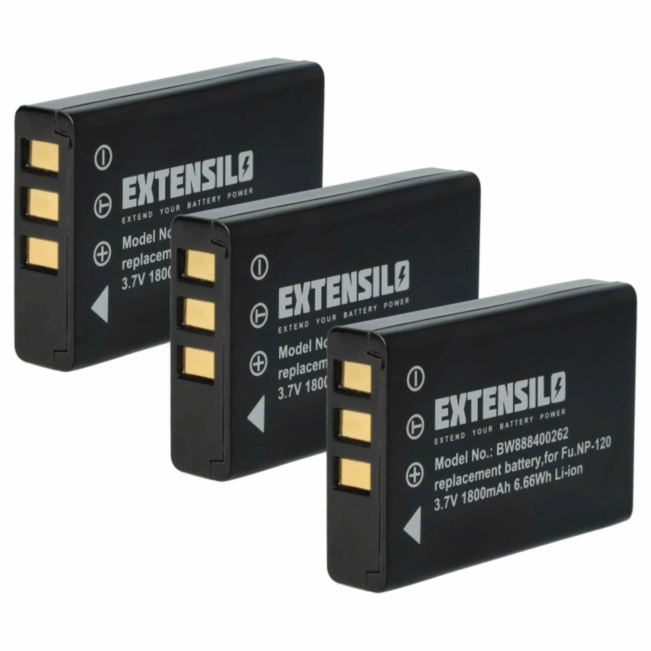 3x Batteries remplace Aiptek ZPT-PM18 pour appareil photo Toshiba- 1800mAh 3,7V Li-ion