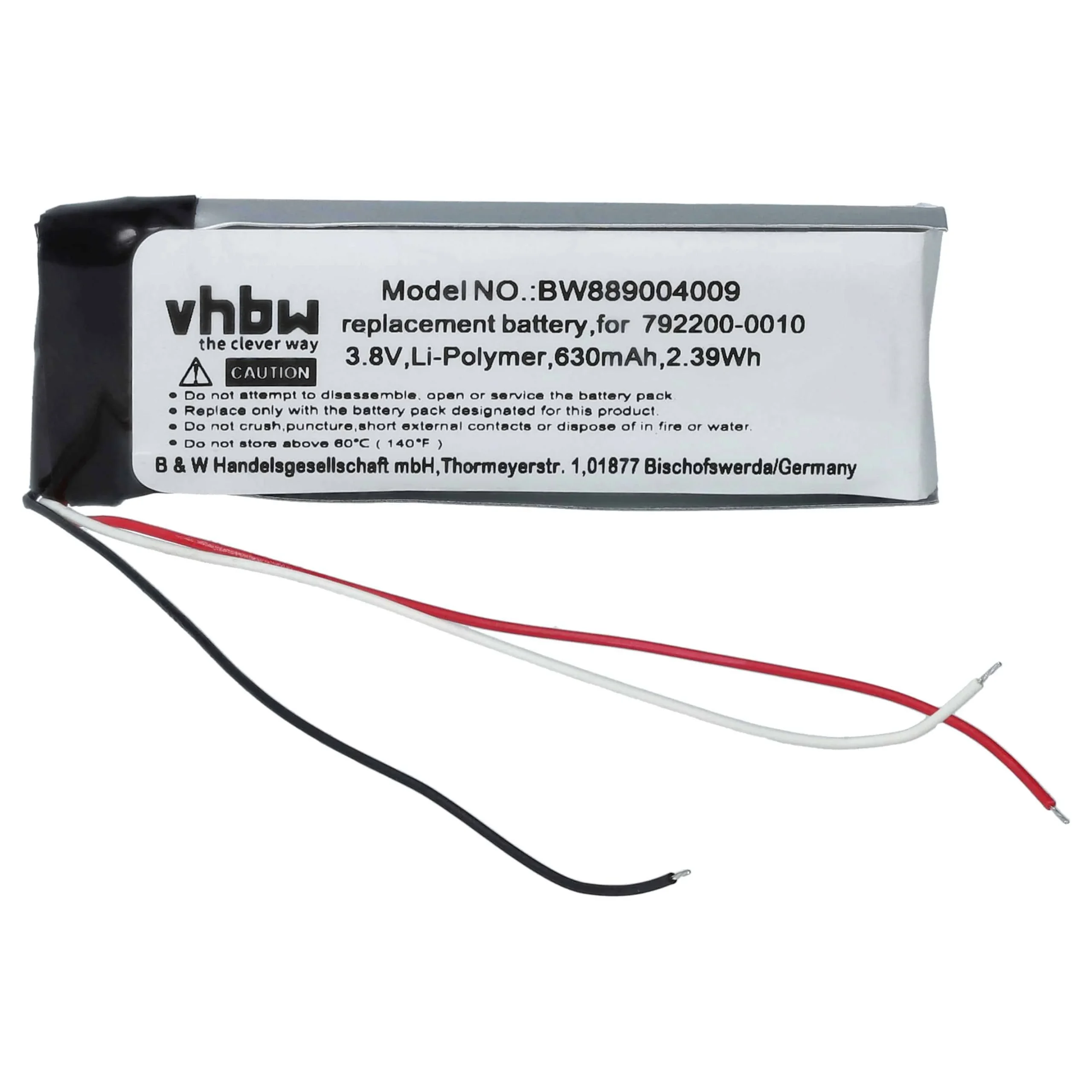 Batterie remplace Bose 792200-0010 casque audio Bose - 630mAh 3,8V Li-ion