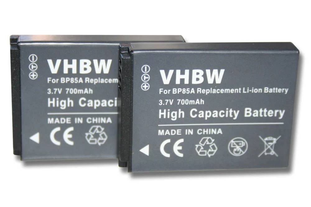2x Batteries remplace Samsung BP85a, EA-BP85a, BP-85a pour appareil photo Samsung- 700mAh 3,7V Li-ion