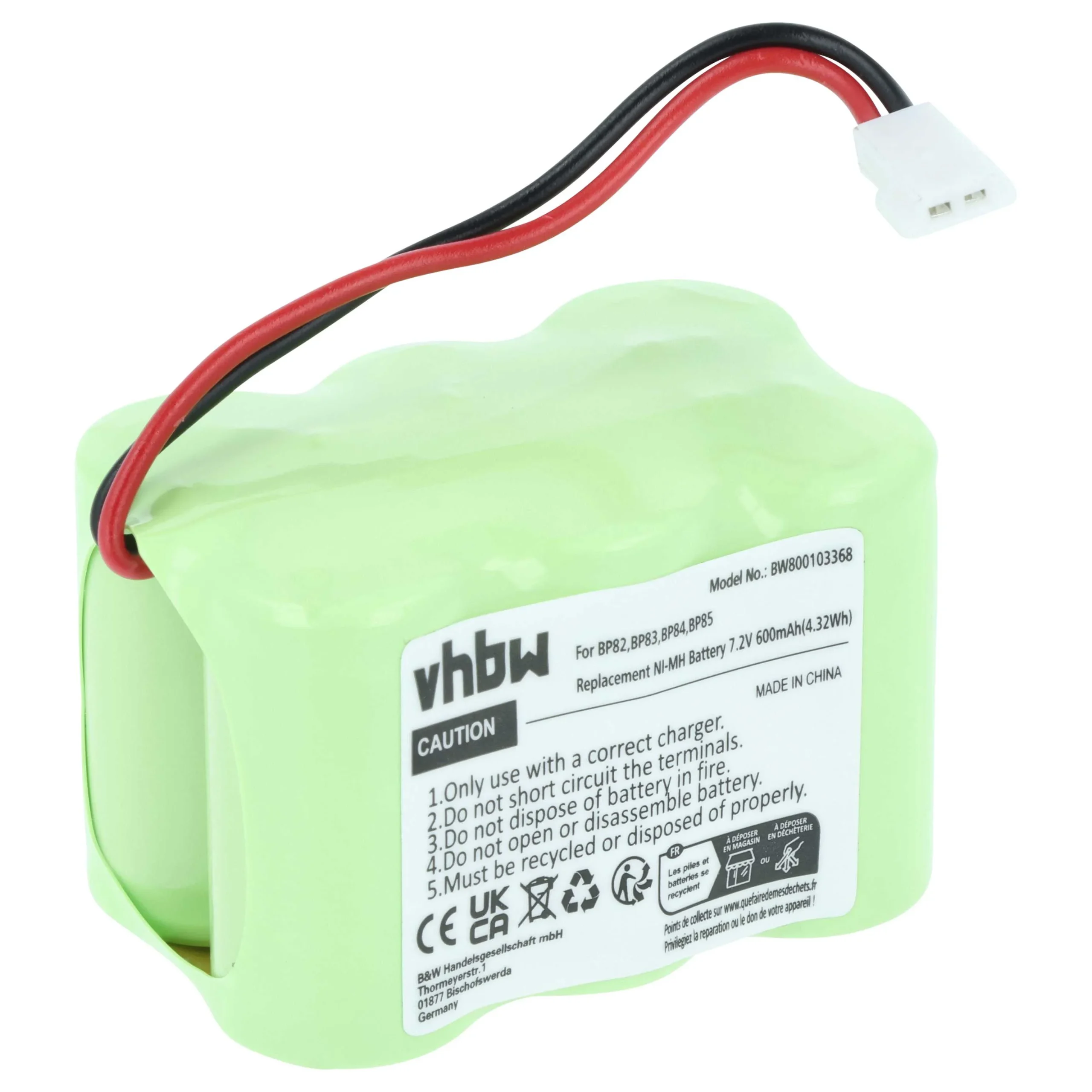 Batterie remplace Icom BP-82, BP-85, BP-84, BP-83 pour radio talkie-walkie Icom- 600mAh 7,2V NiMH