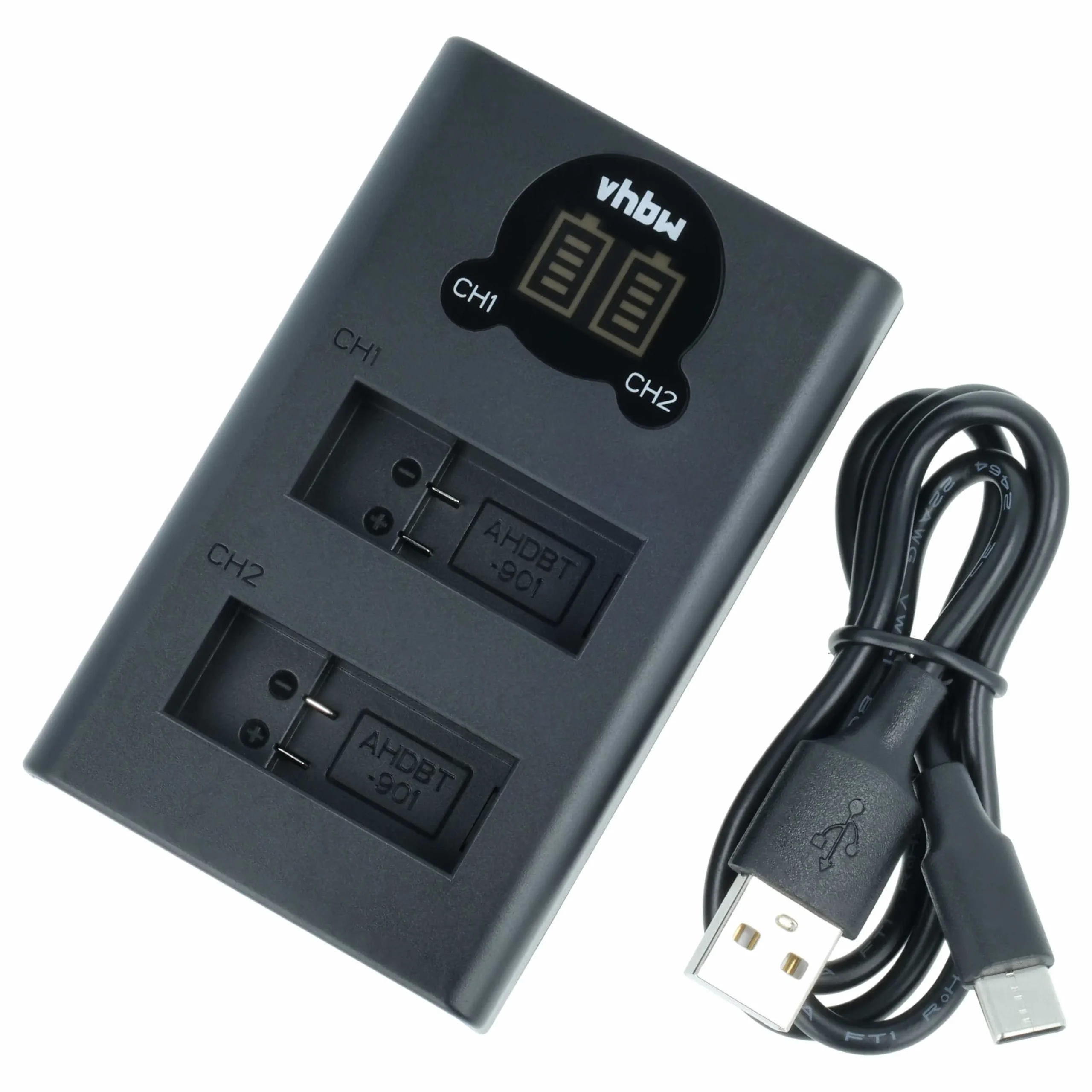 Chargeur Micro-USB + USB-C + câble USB-C pour appareil photo GoPro Hero 9, 9 AHDBT-901, 10