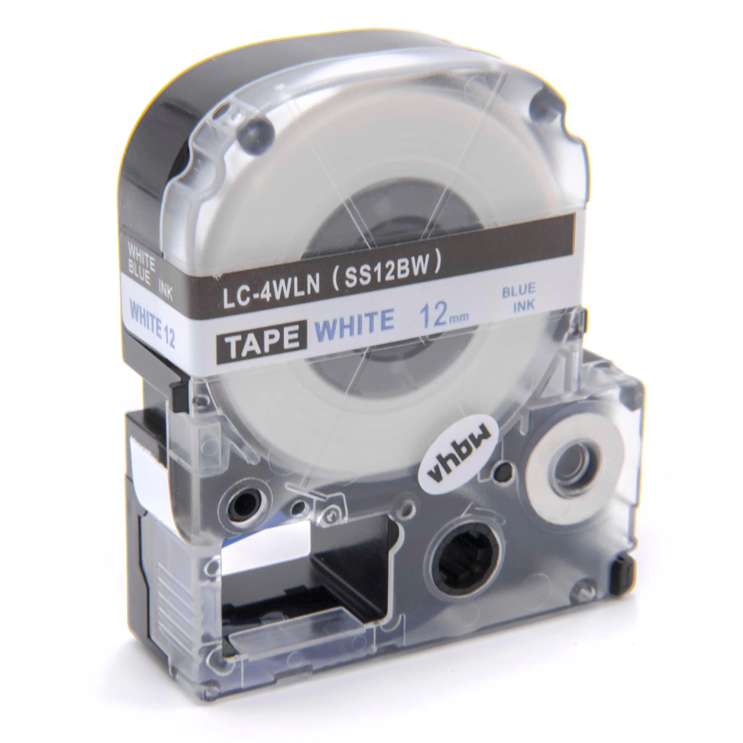 Cassette à ruban remplace Epson LC-4WLN - 12mm lettrage Bleu ruban Blanc, plastique