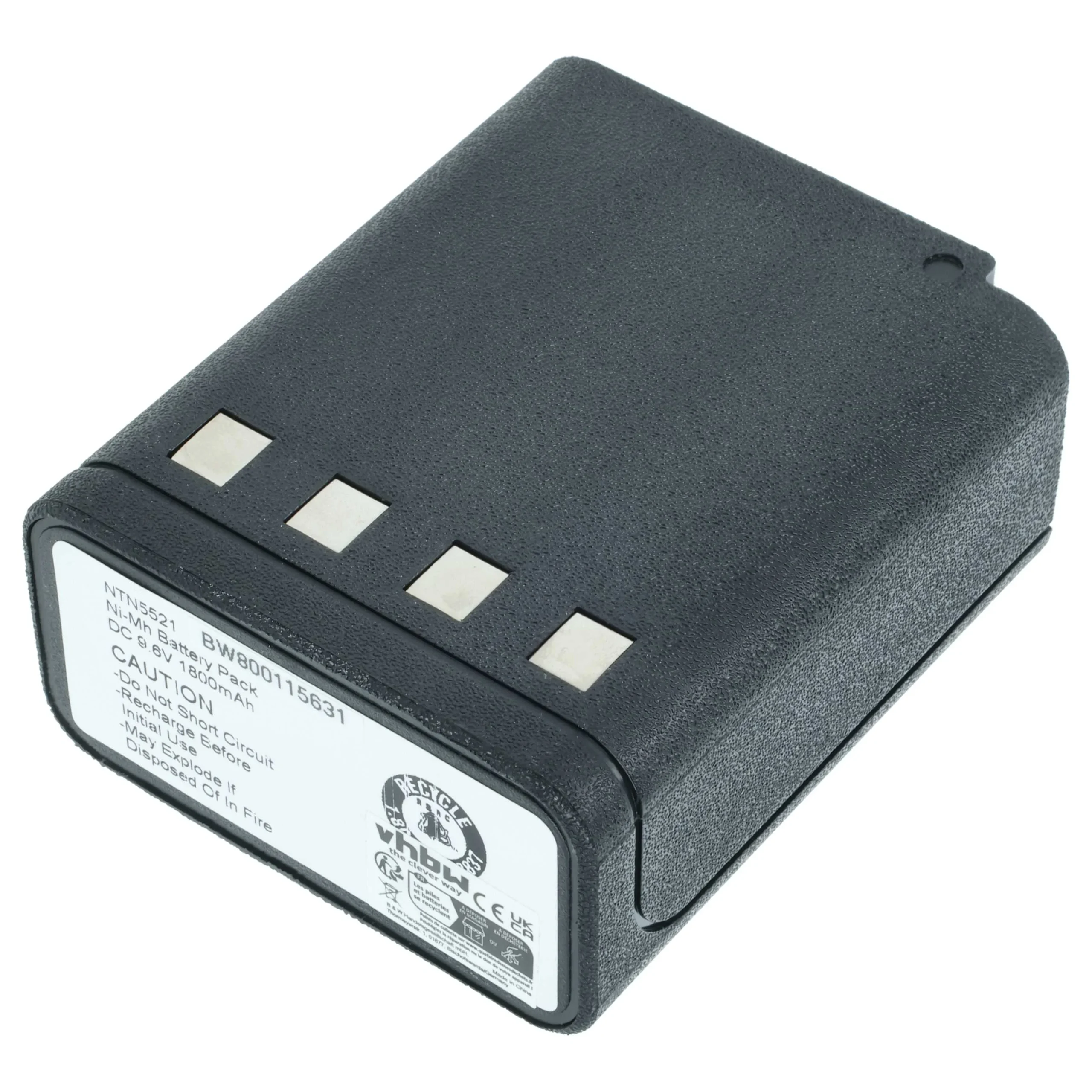 Batterie remplace Bullard BU32H1-A, BNH-5447TIC pour radio talkie-walkie Bullard- 1800mAh 9,6V NiMH