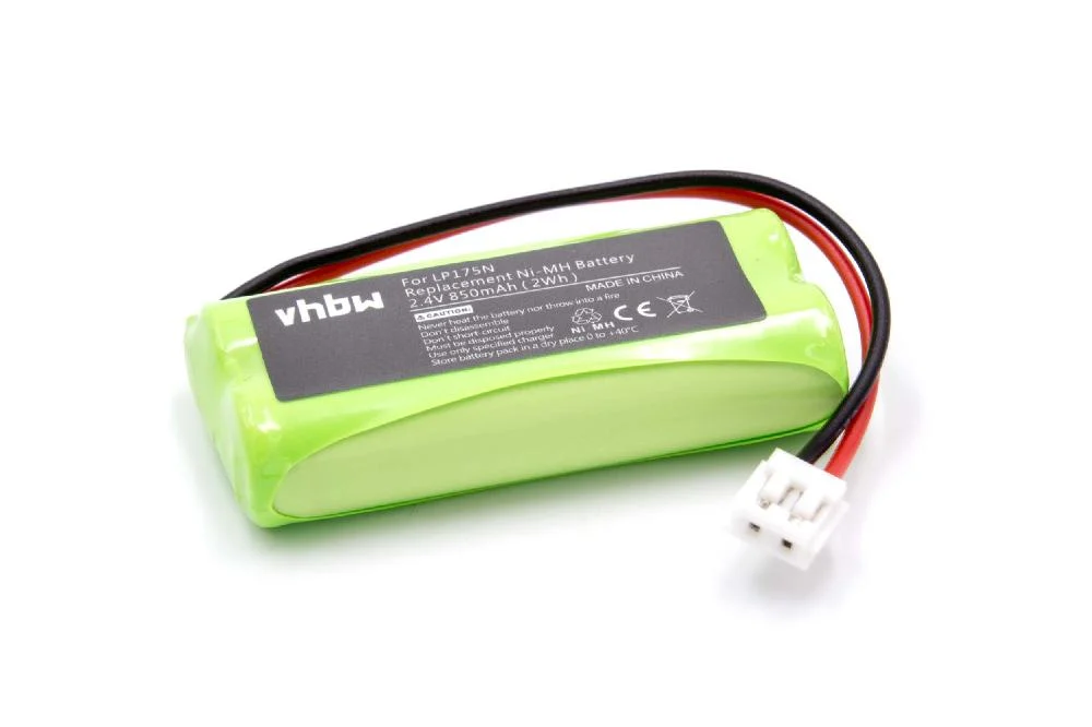 Batterie remplace Tomy P71029B, LP175N, P71029, LP175 pour moniteur bébé Tomy - 850mAh 2,4V NiMH