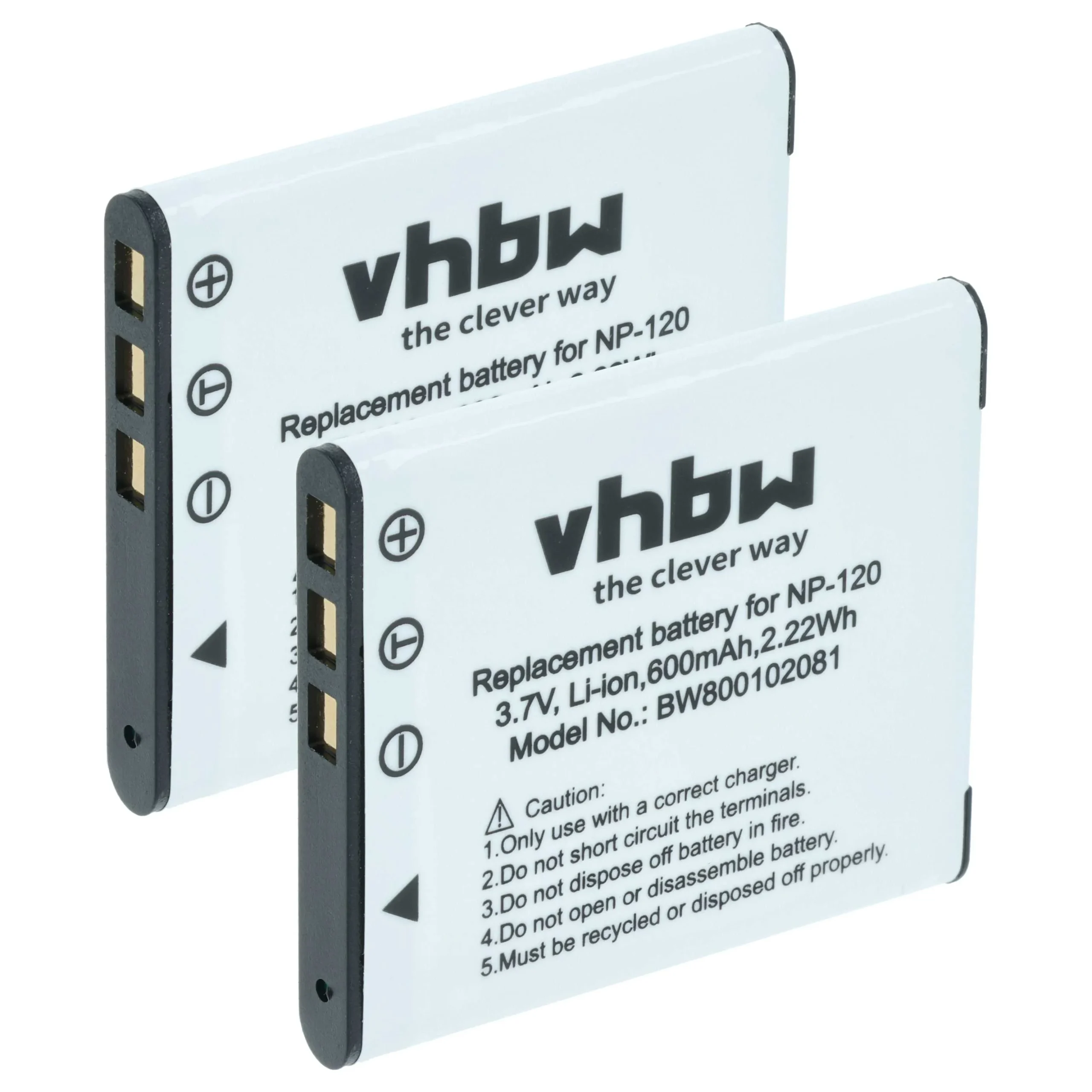 2x Batteries remplace Casio NP-120 pour appareil photo Casio- 550mAh 3,6V Li-ion