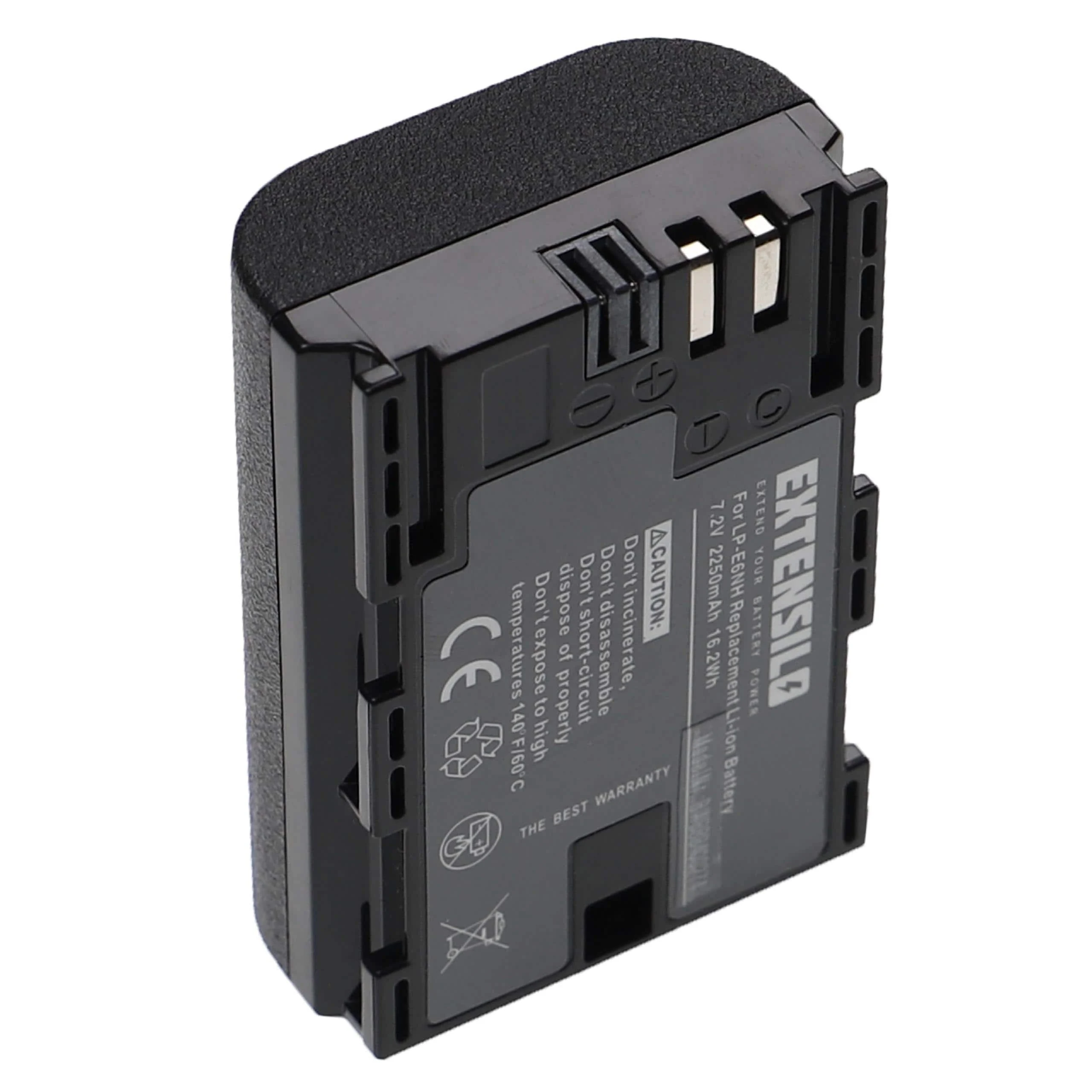 2x Batteries remplace Canon LP-E6, LP-E6NH pour appareil photo Blackmagic- 2250mAh 7,2V Li-ion