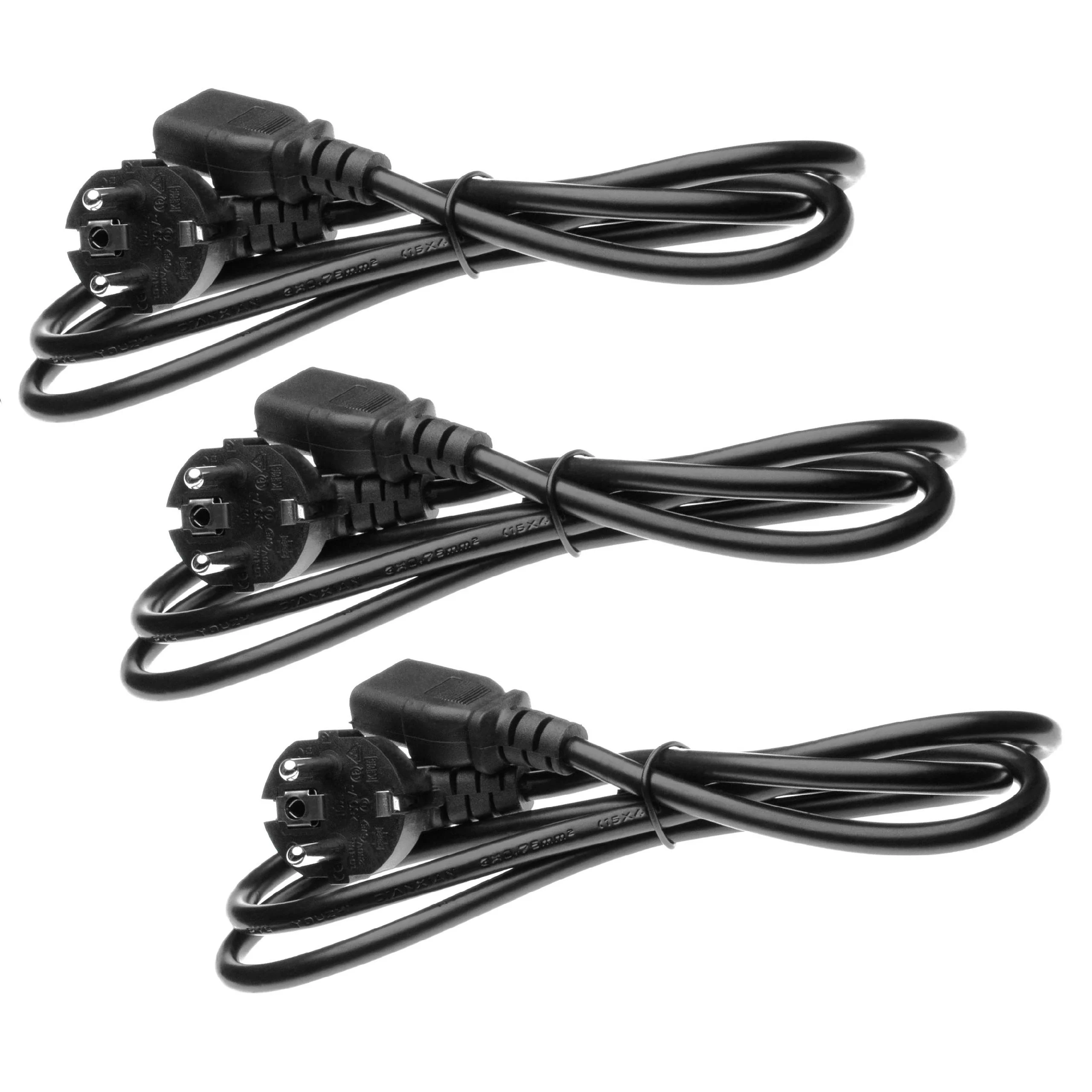 3x Câbles d'alimentation C13 prise Euro pour robot aspirateur - 1,2m