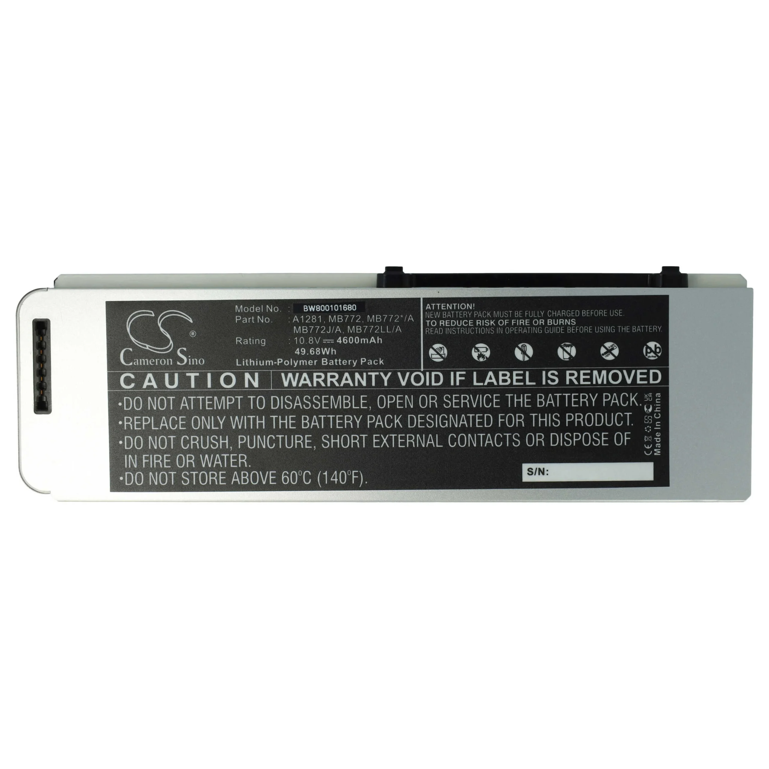 Batterie remplace Apple MB772, A1286, A1281 pour ordinateur portable Apple- 4400mAh 10,8V Li-ion, argenté