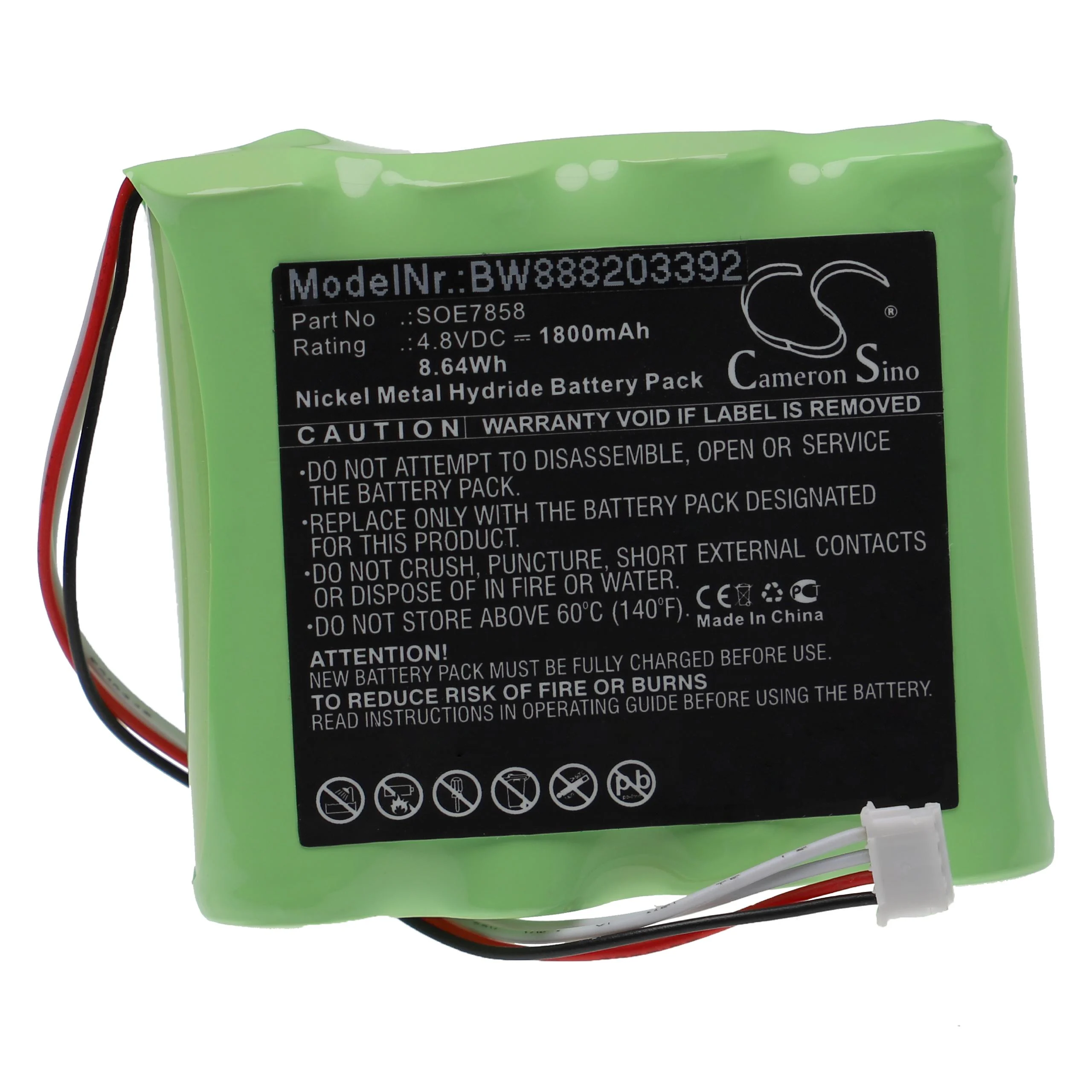 Batterie remplace Soehnle SOE7858 balance vétérinaire - 1800mAh 4,8V NiMH