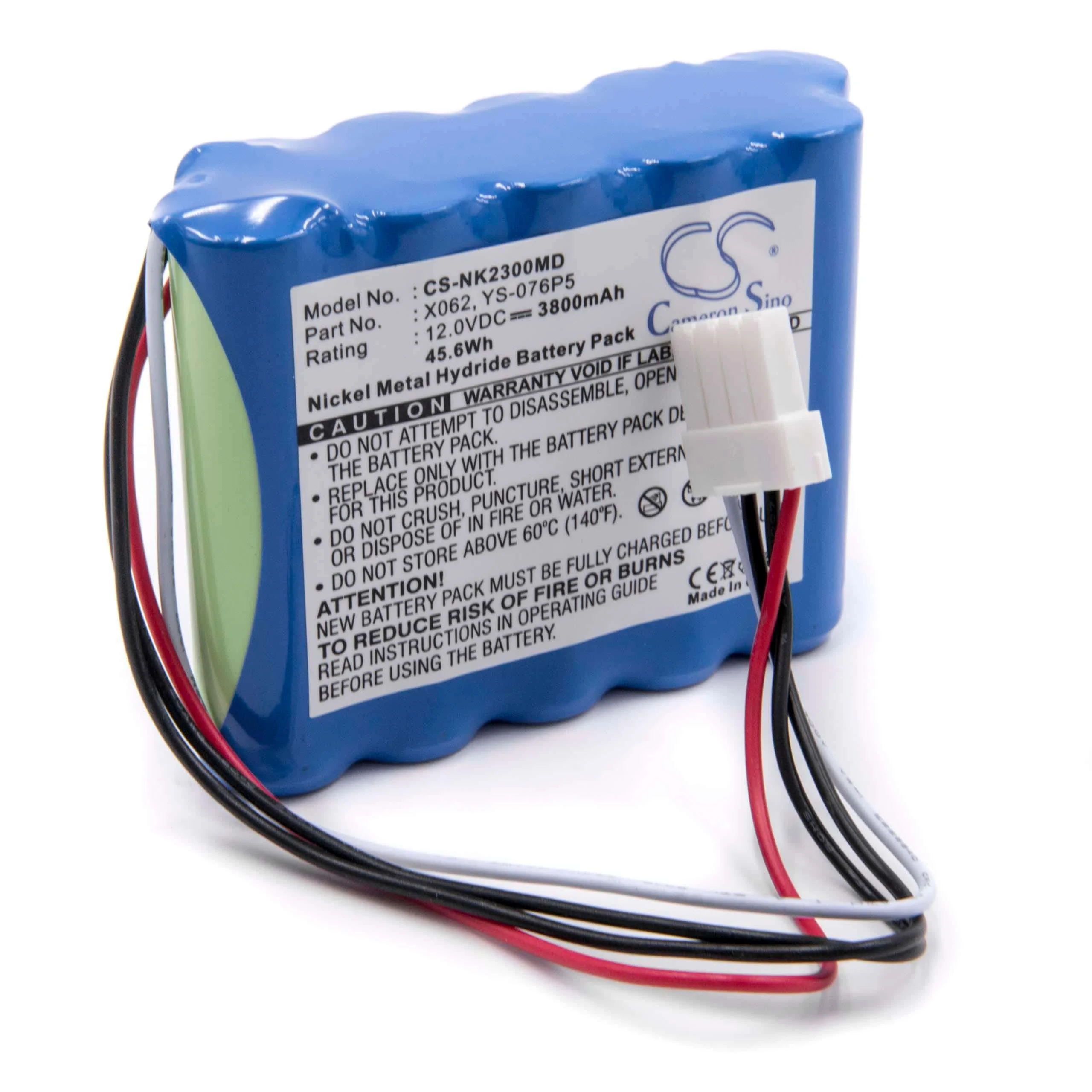 Batterie remplace Nihon Kohden 10HP-4/3FAUR-NK pour appareil médical Nihon Kohden - 3800mAh 12V NiMH