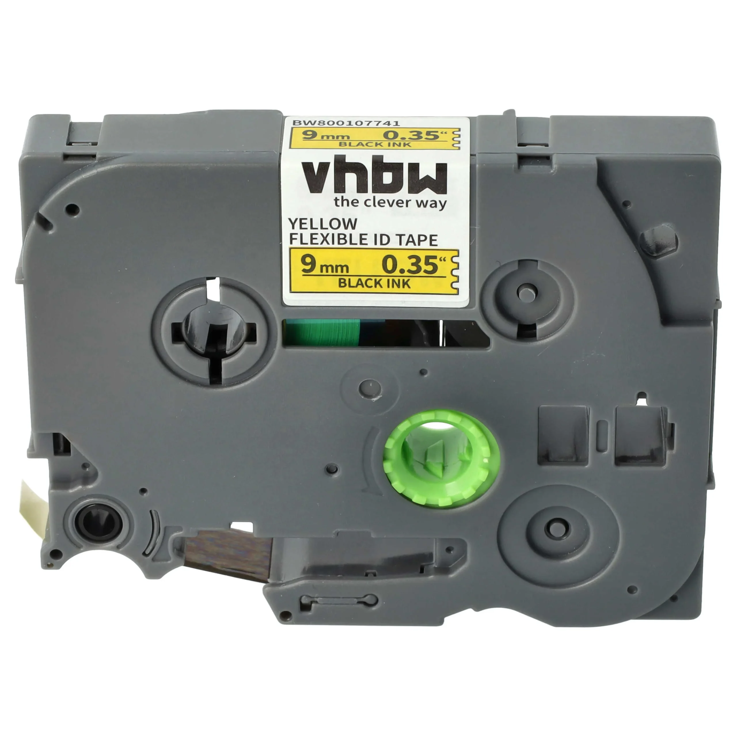 Cassette à ruban remplace Brother TZE-FX621 - 9mm lettrage Noir ruban Jaune, plastique, souple
