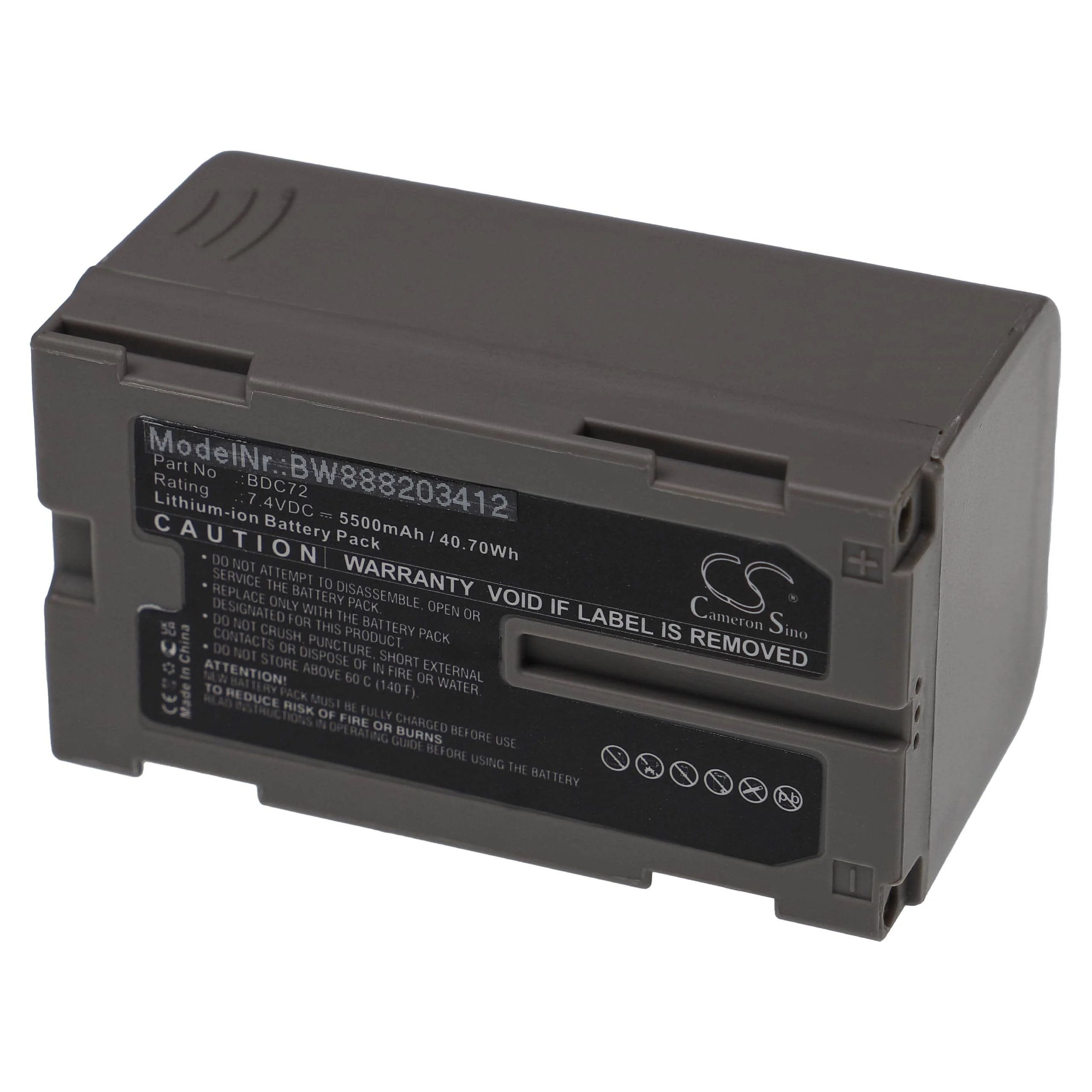 Batterie remplace Sokkia BDC72 outil de mesure Topcon - 5500mAh 7,4V Li-ion