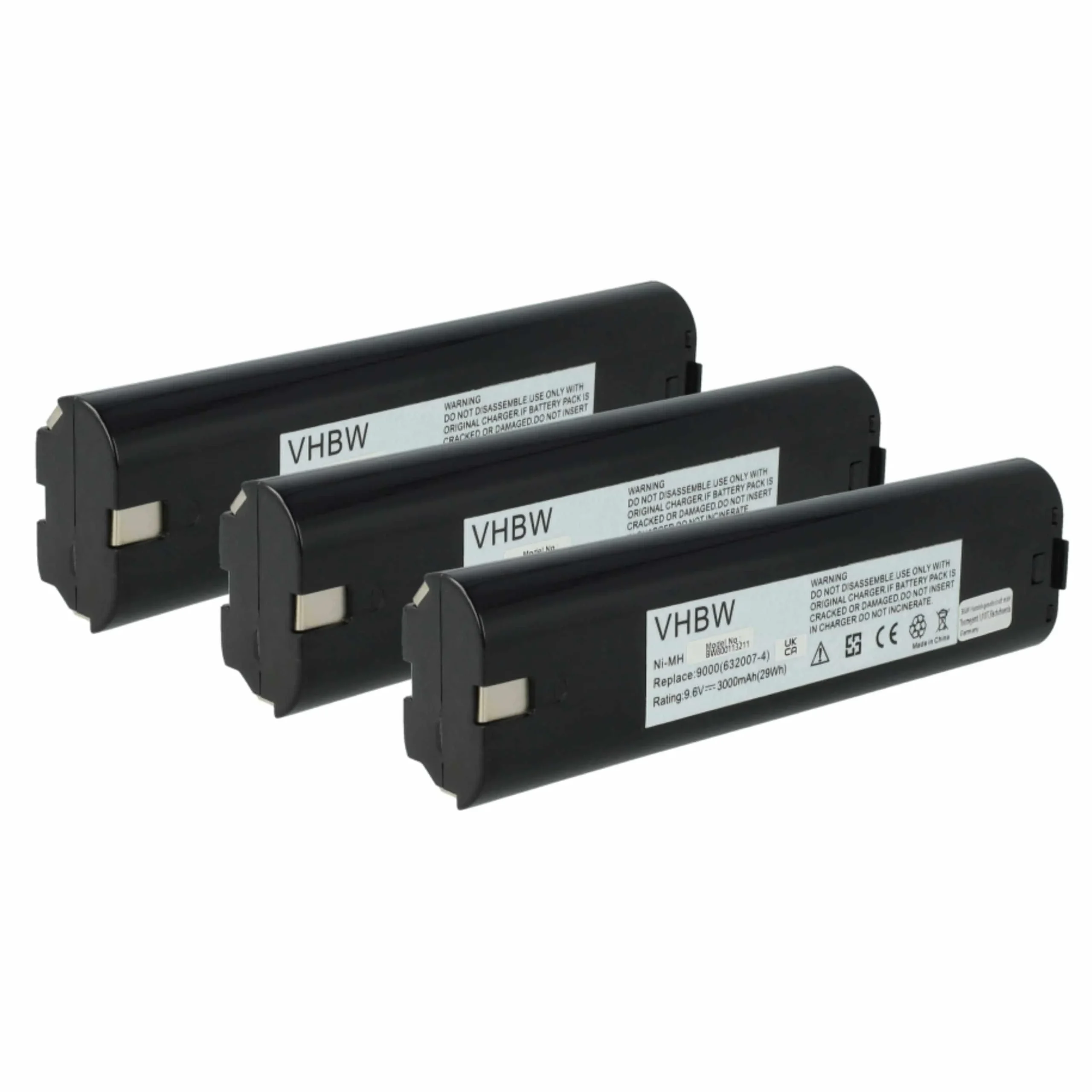 Batterie (3 pcs.) remplace Makita 193889-4, 192533-0, 191681-2 outil électrique Makita - 3Ah 9,6V NiMH