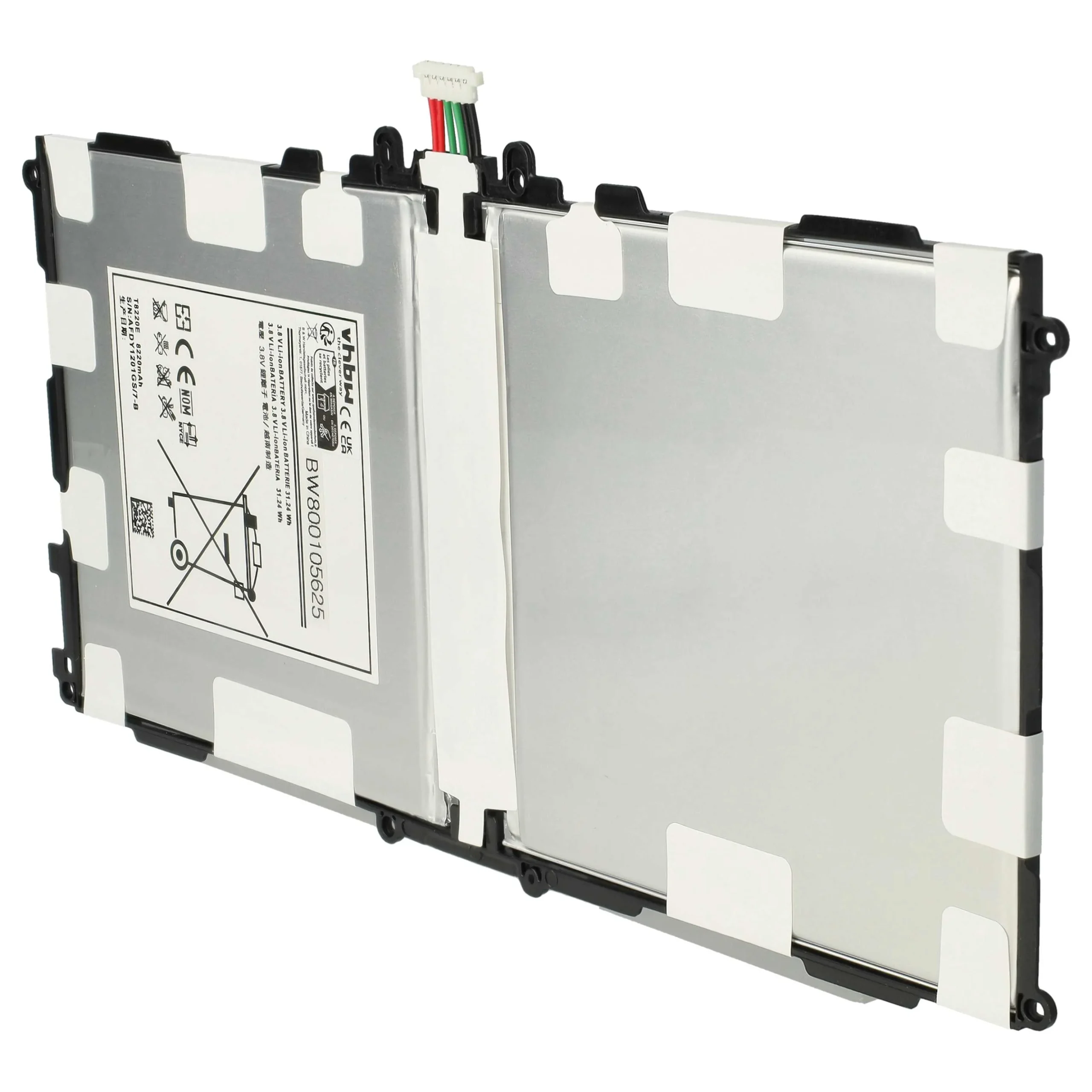 Batterie remplace Samsung AA1DA04WS/7-B, AA1DA2WS/7-B, AAAD828oS/T-B tablette - 8220mAh 3,8V Li-polymère