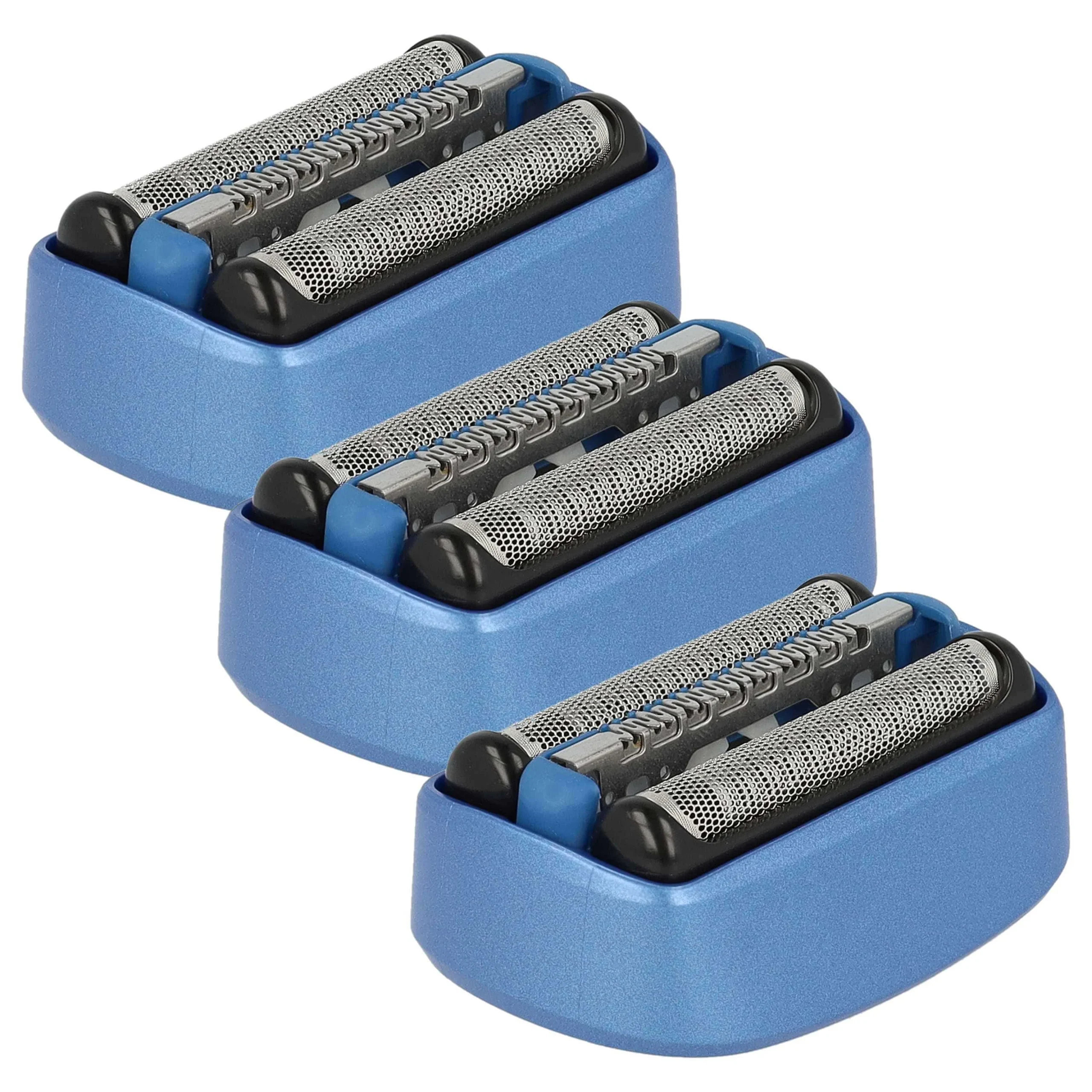 3x Têtes de rasoir remplace Braun 40B pour rasoir électrique Braun - noir / bleu