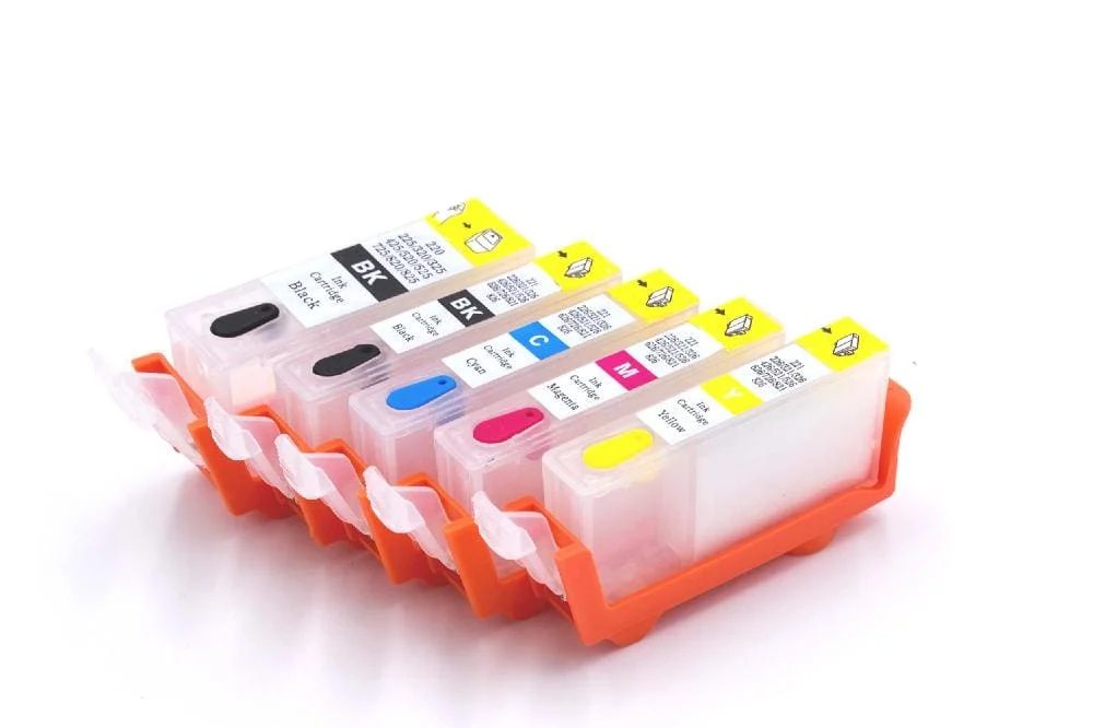 5x Cartouche d'encre CISS remplace Canon CLI-526BK pour imprimante Canon - Y/M/C/B + noir photo + puce