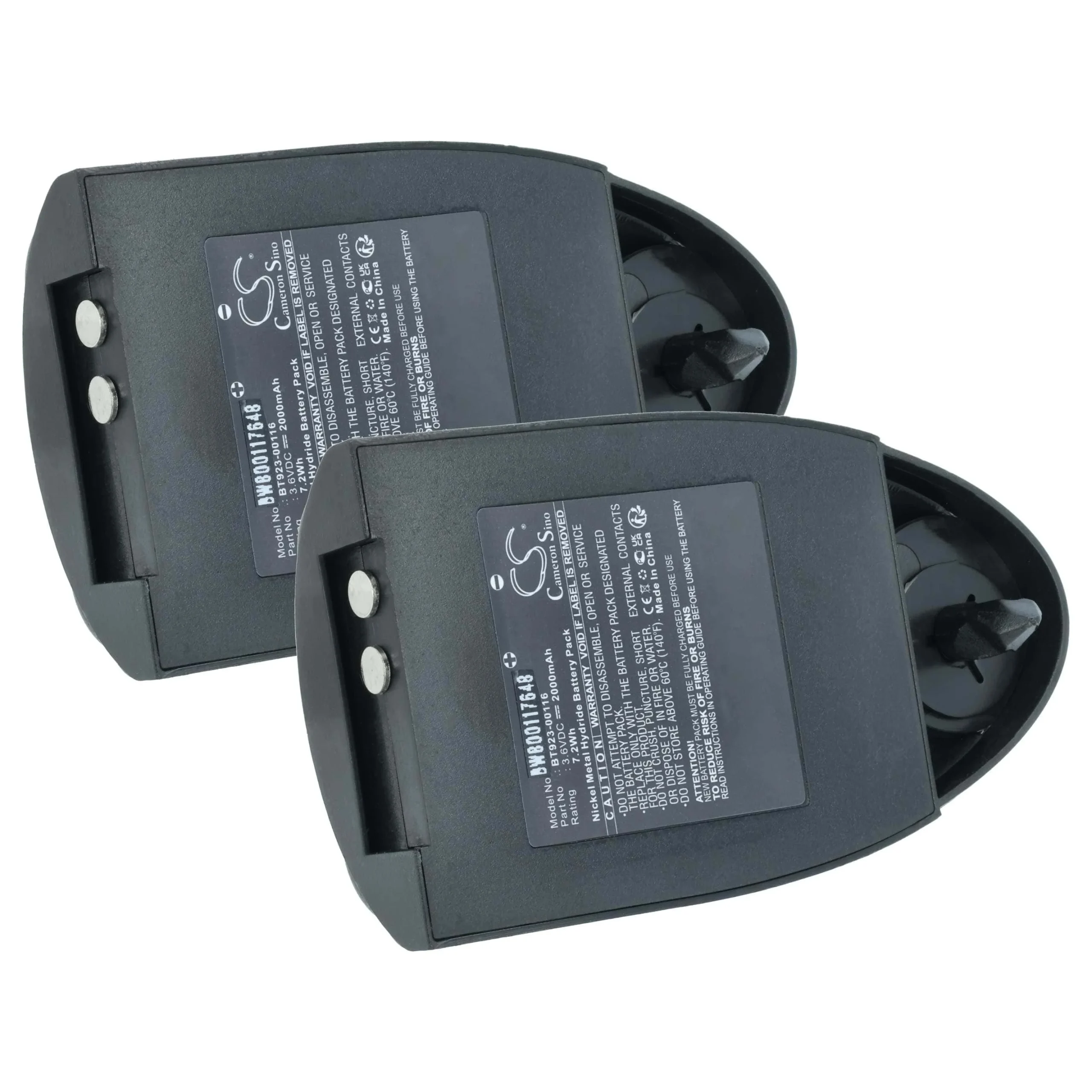 Batterie (2 pièces) remplace Cattron Theimeg BAT-0000327, BT923-00116 - 2000mAh 3,6V NiMH