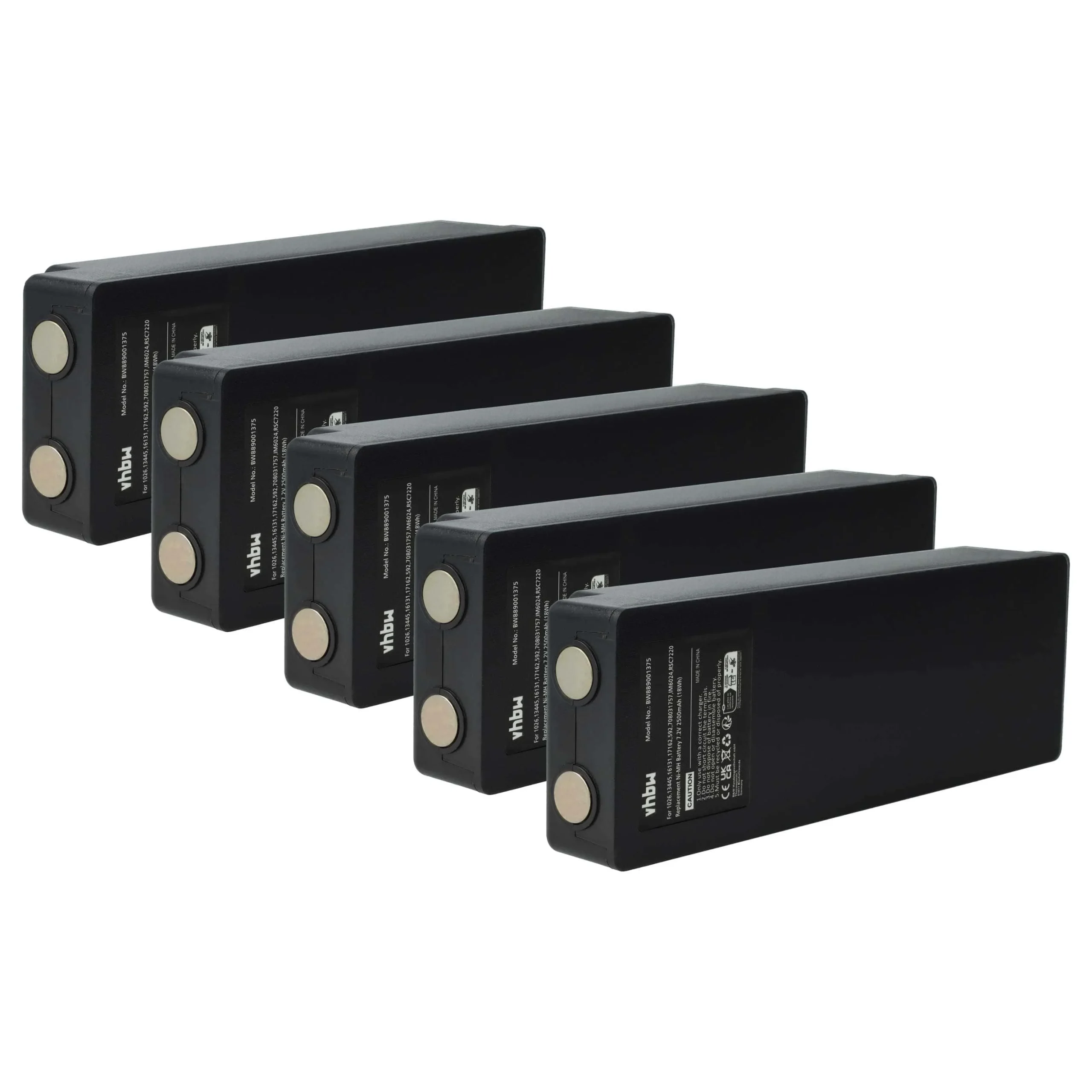 Batterie (5 pièces) remplace Palfinger IM6024, 17162, 708031757, 16131, 1026, 13445 - 2500mAh 7,2V NiMH
