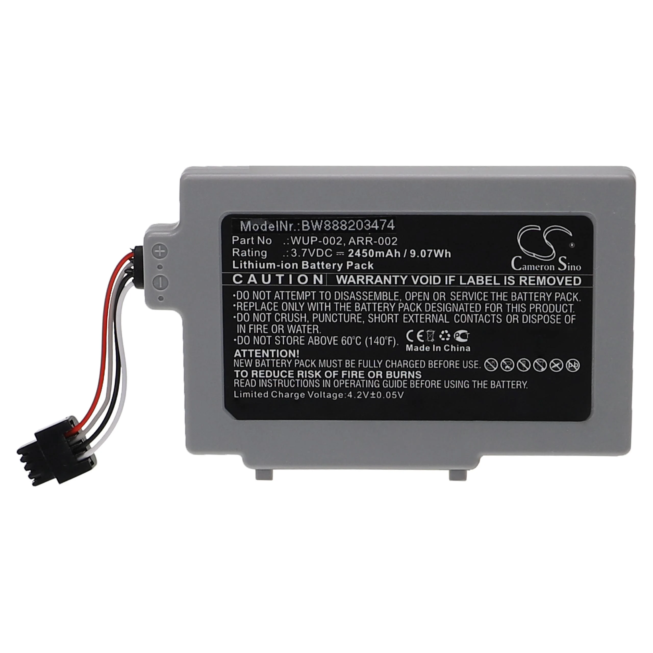 Batterie remplace Nintendo ARR-002, WUP-002 manette - 2450mAh 3,7V Li-ion
