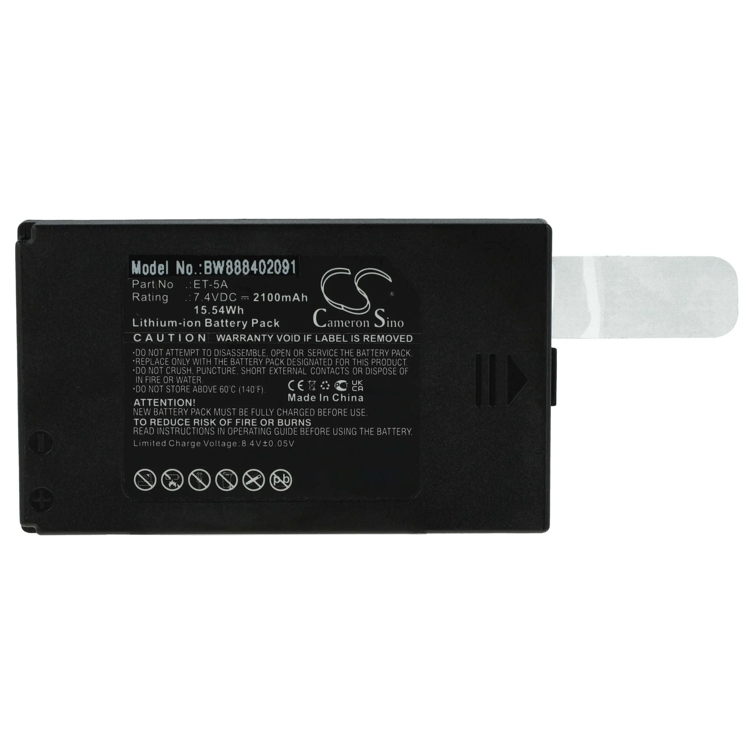 Batterie remplace New Pos ET-5A pour scanner de code-barre New Pos - 2100mAh 7,4V