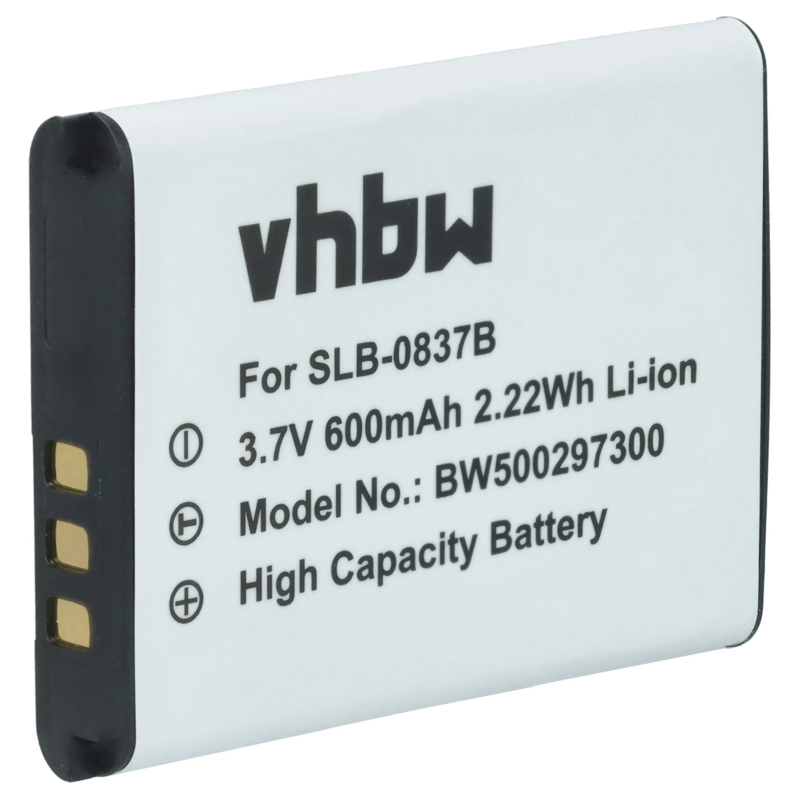 Batterie remplace Samsung SLB-0837b pour appareil photo Samsung- 500mAh 3,7V Li-ion