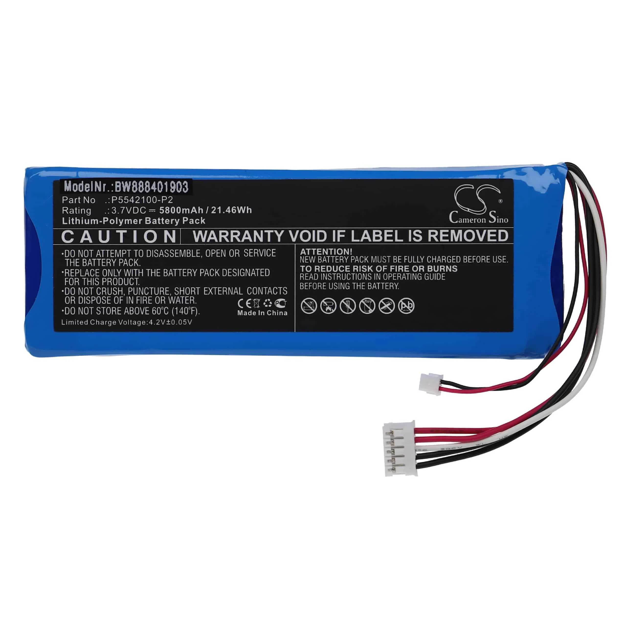 Batterie remplace JBL P5542100-P2 enceinte JBL - 5800mAh 3,7V Li-polymère