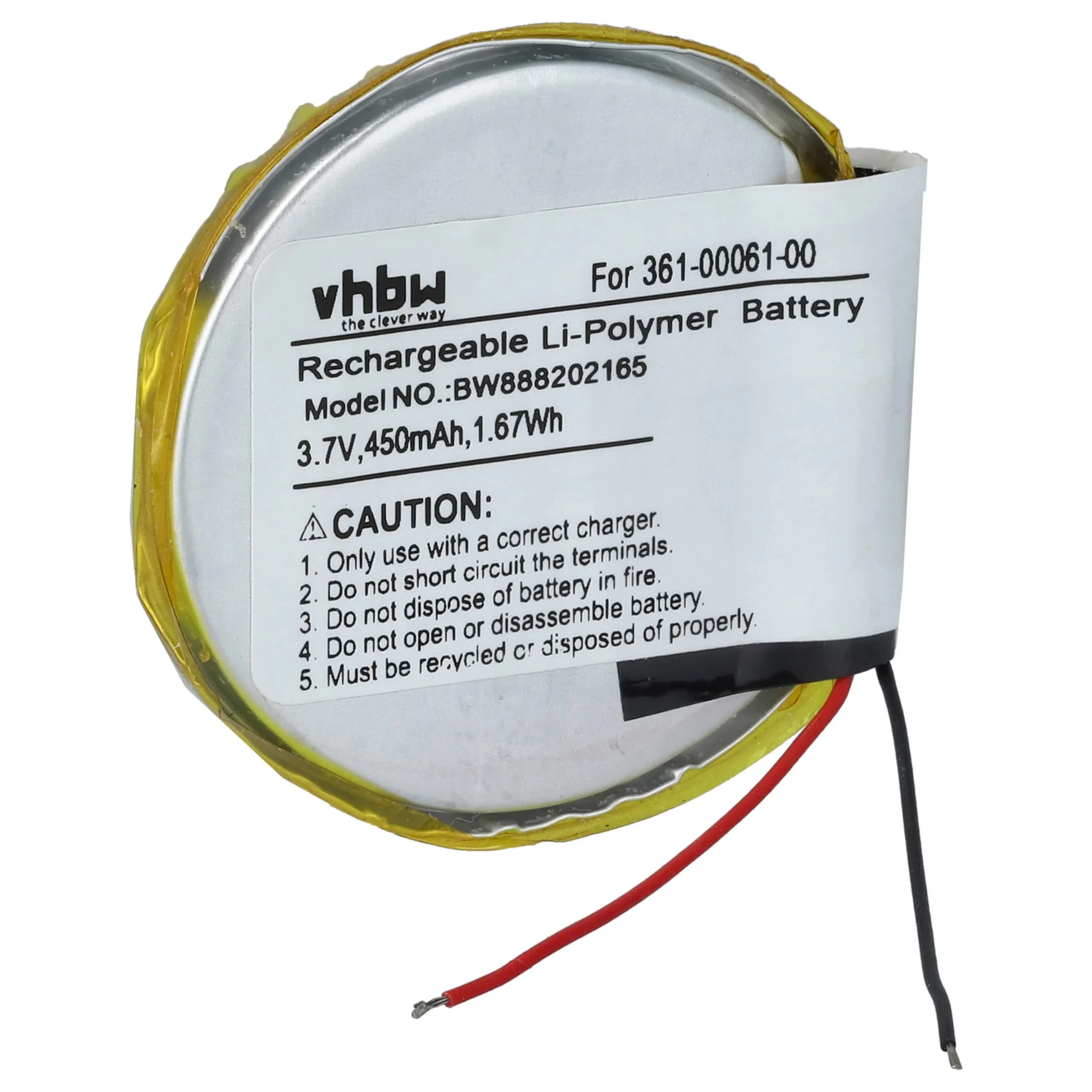 Batterie remplace Garmin PD3555w, 361-00061-00, PD3555 montre connectée - 450mAh 3,7V Li-ion