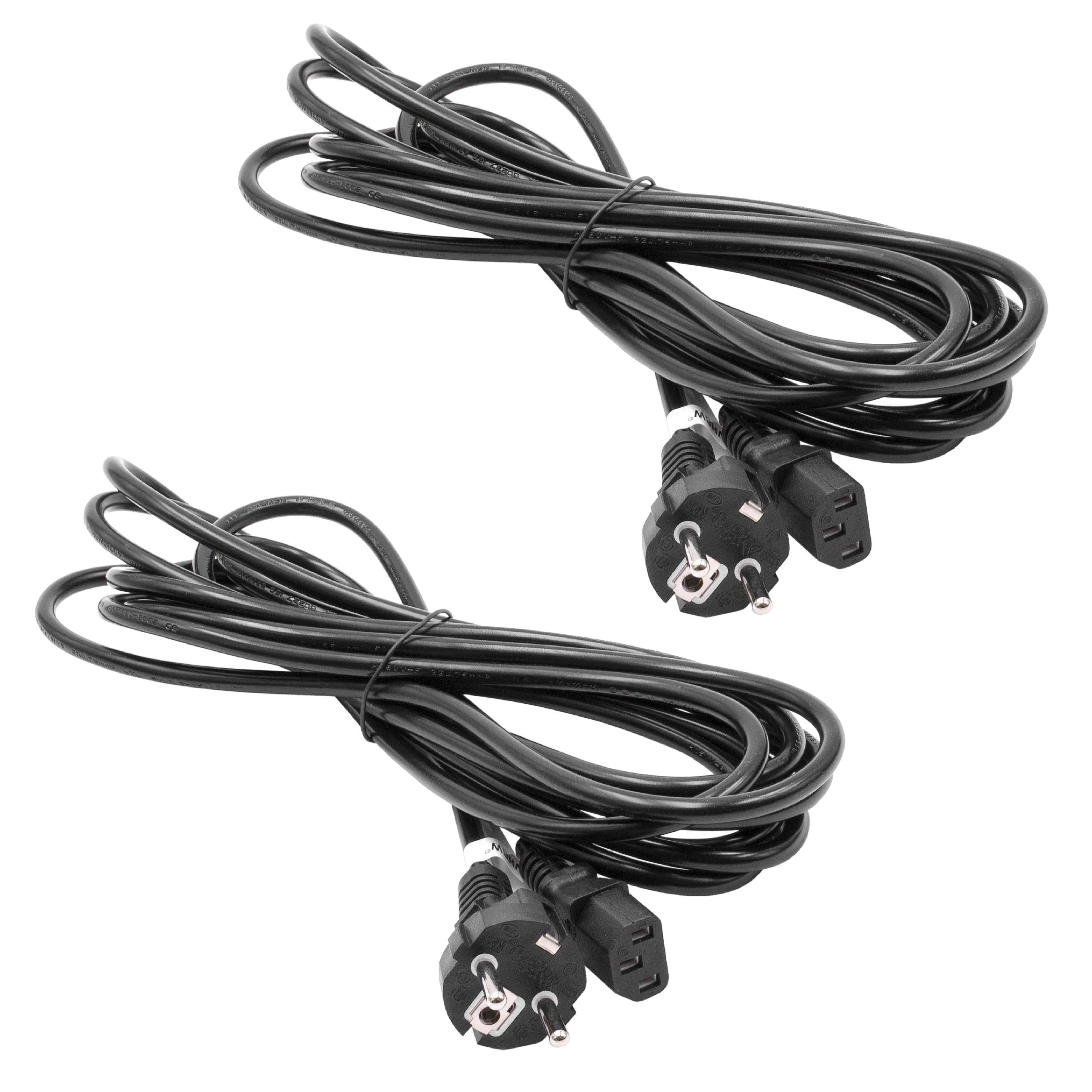 2x Câbles d'alimentation C13 prise Euro pour appareils comme des moniteurs d'ordinateur - 5m