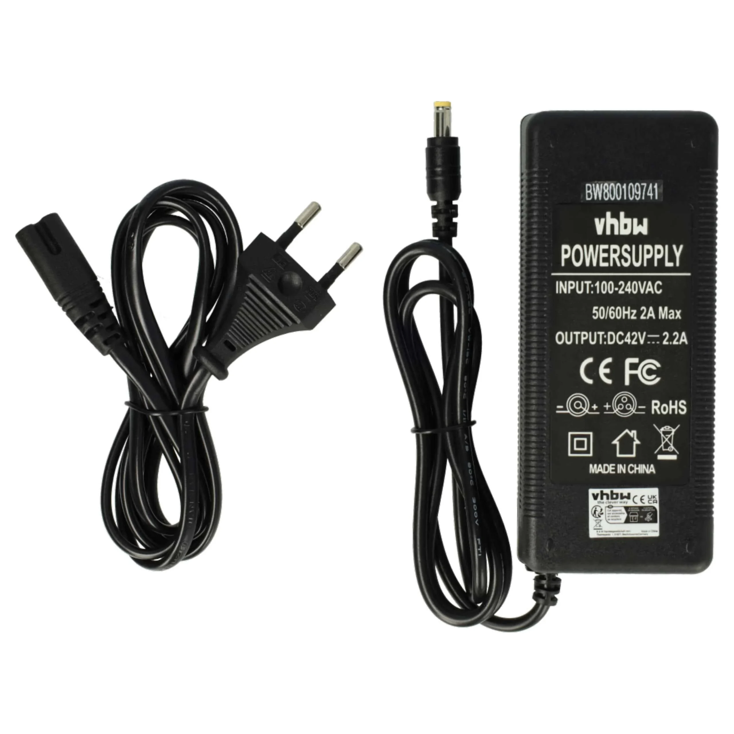 Chargeur pour batterie e-bike - prise ronde, 2,2 A