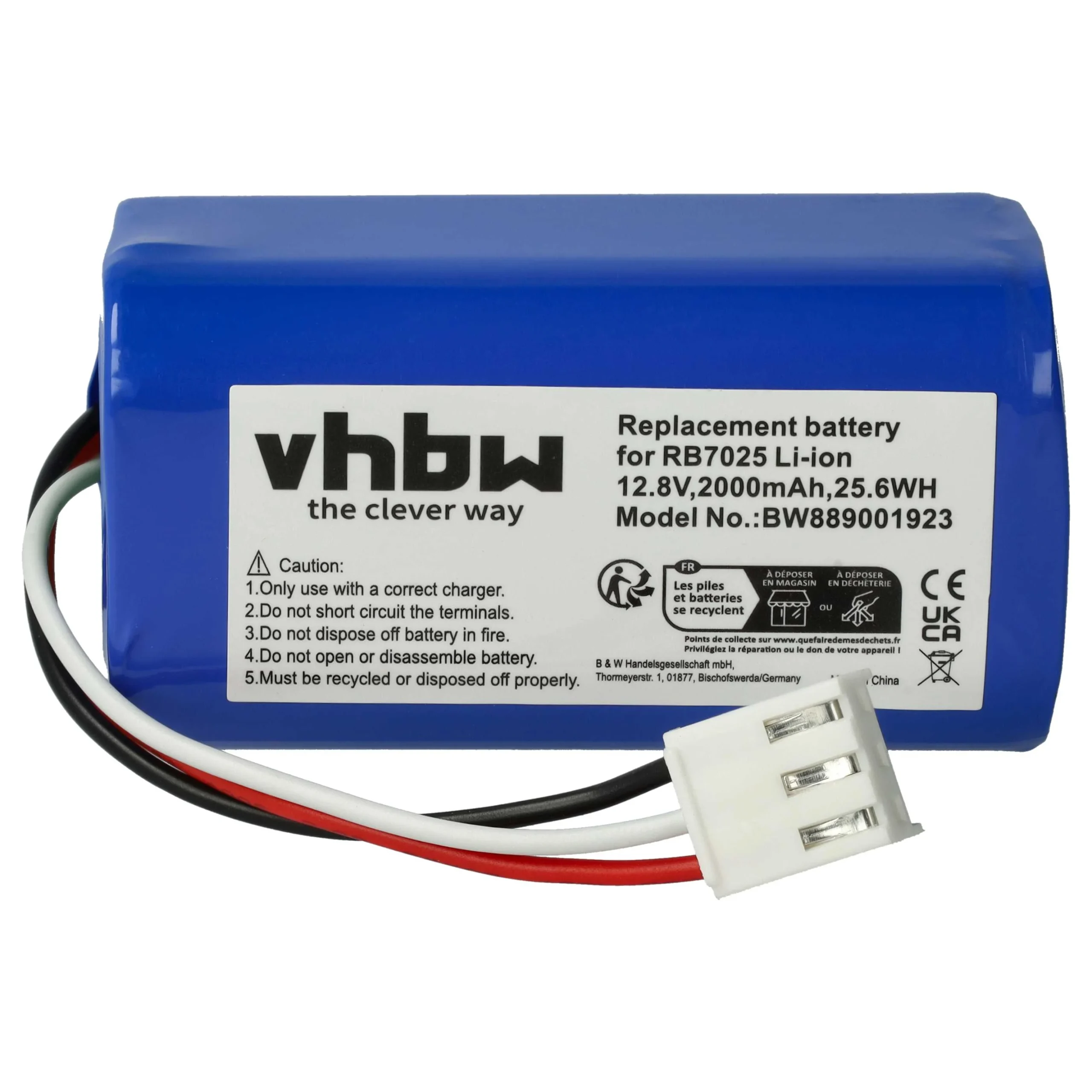 Batterie remplace Philips CP0111/01, 4IFR19/66 pour robot aspirateur Philips - 2000mAh 12,8V Li-ion