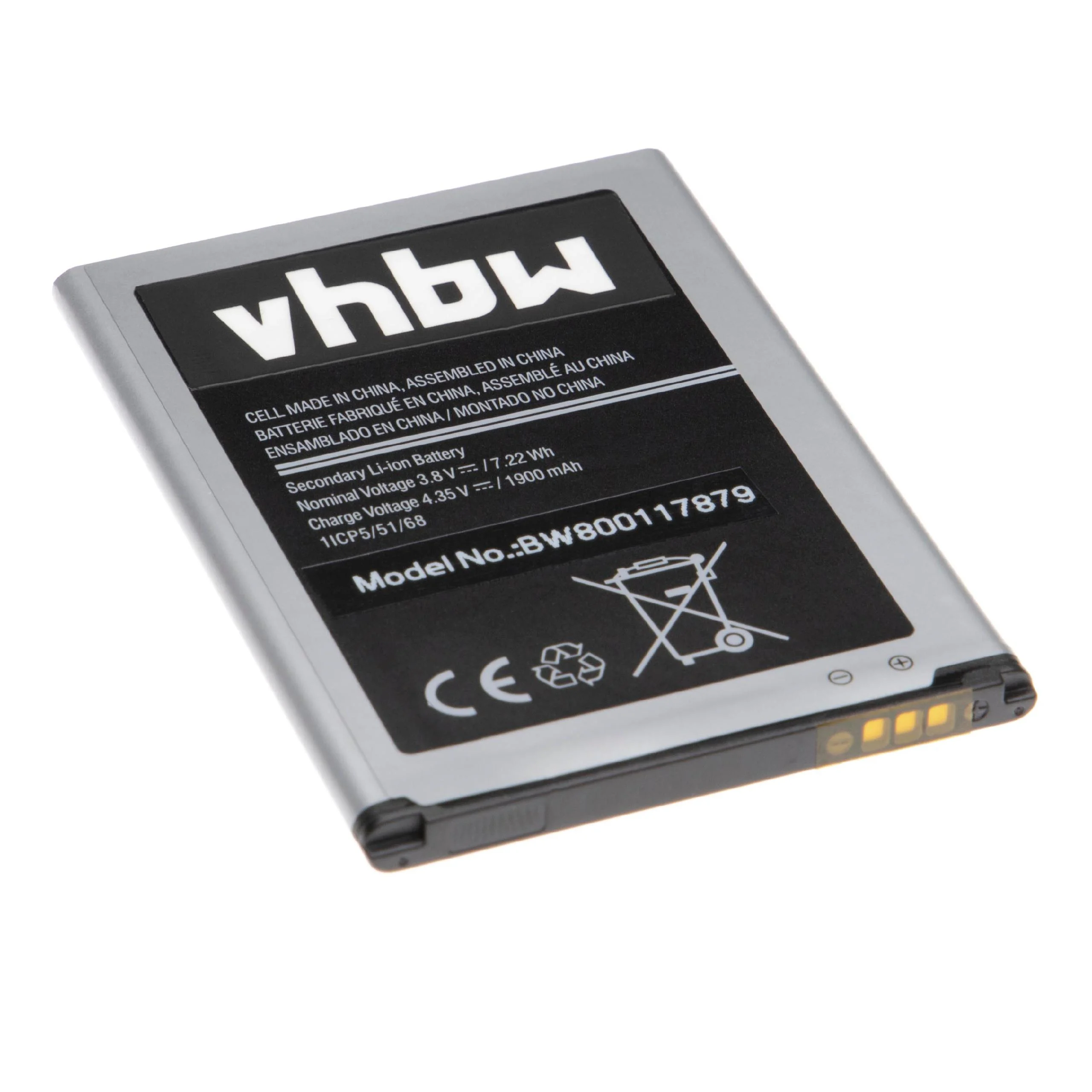 Batterie remplace Samsung EB-BJ110ABE téléphone portable Samsung - 1800mAh 3,8V Li-ion